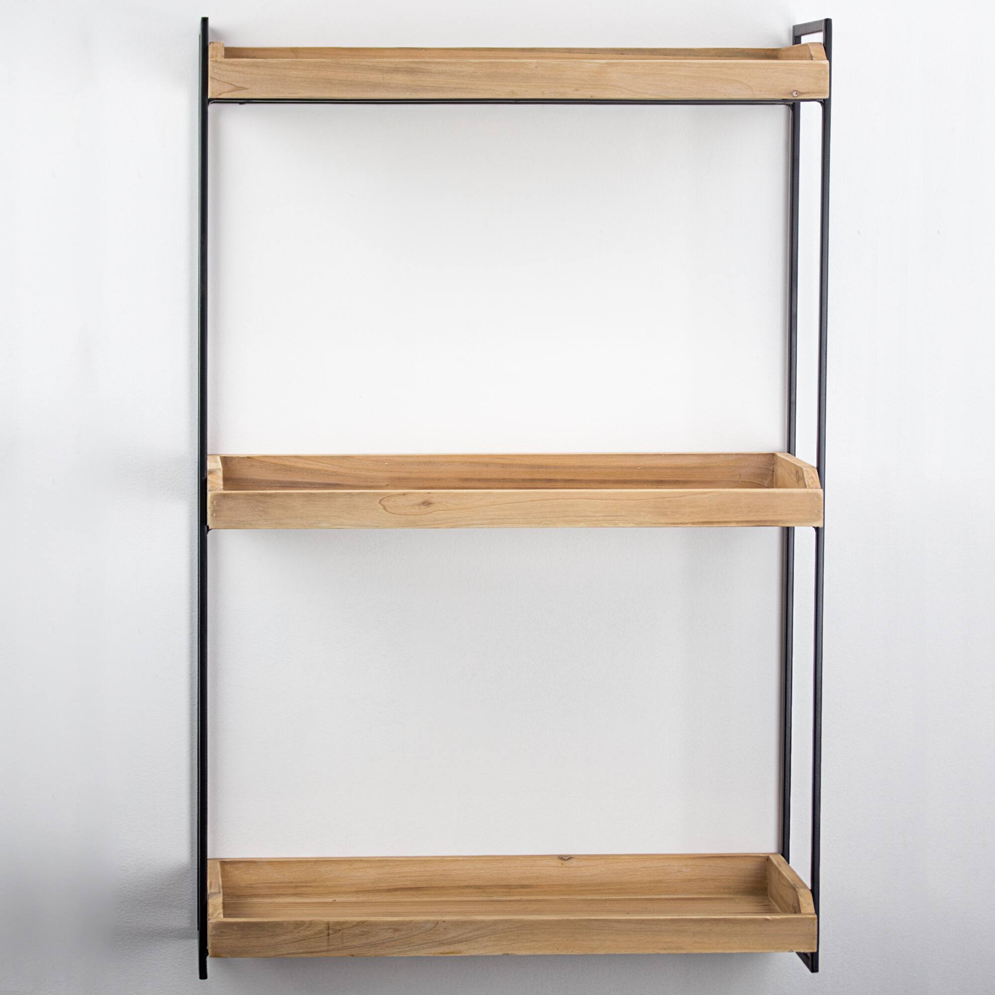 2.5ft. Wood &#x26; Metal 3 Tier Wall Mounted Shelving Unit