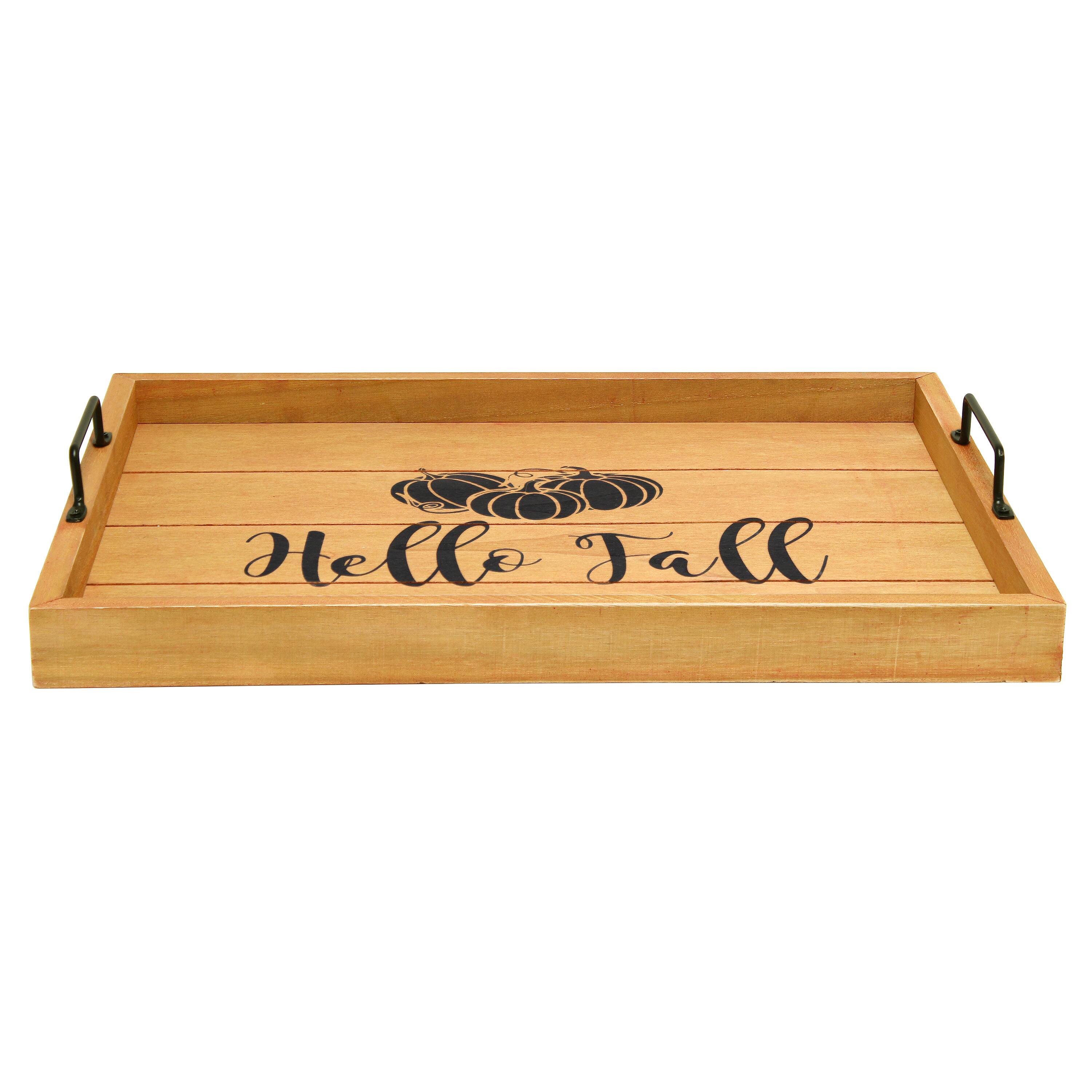 Elegant Designs™ 15.5" Hello Fall Serving Tray with Handles