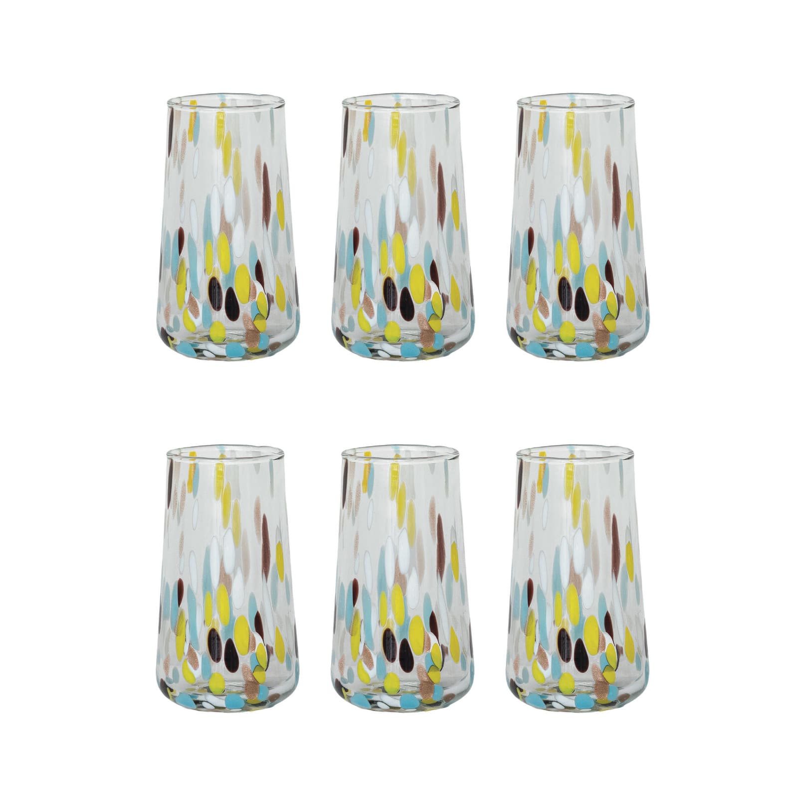 Hello Honey® 13oz. Blown Confetti Drinking Glasses, 6ct.