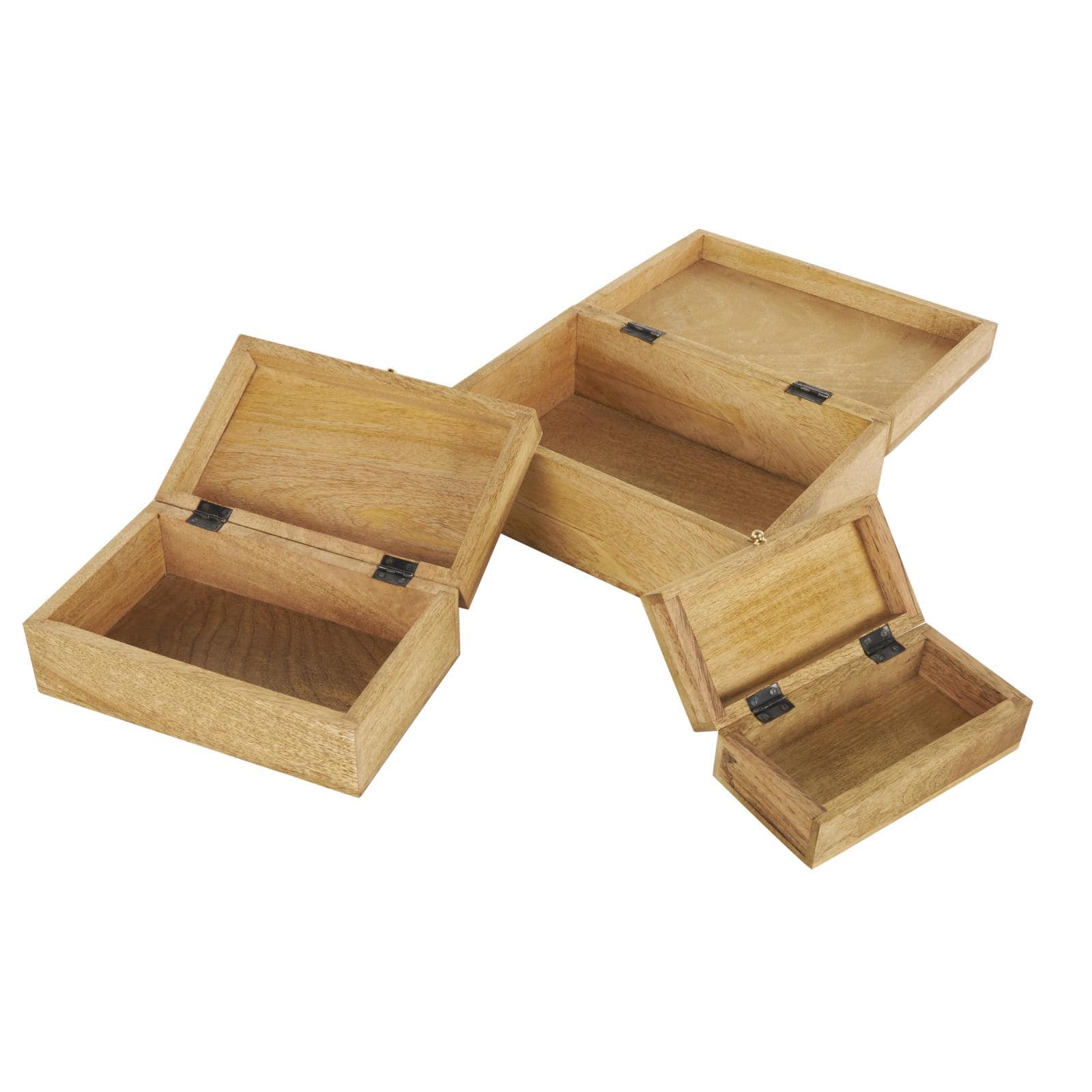 Brown & Whitewashed Scroll Storage Box Set