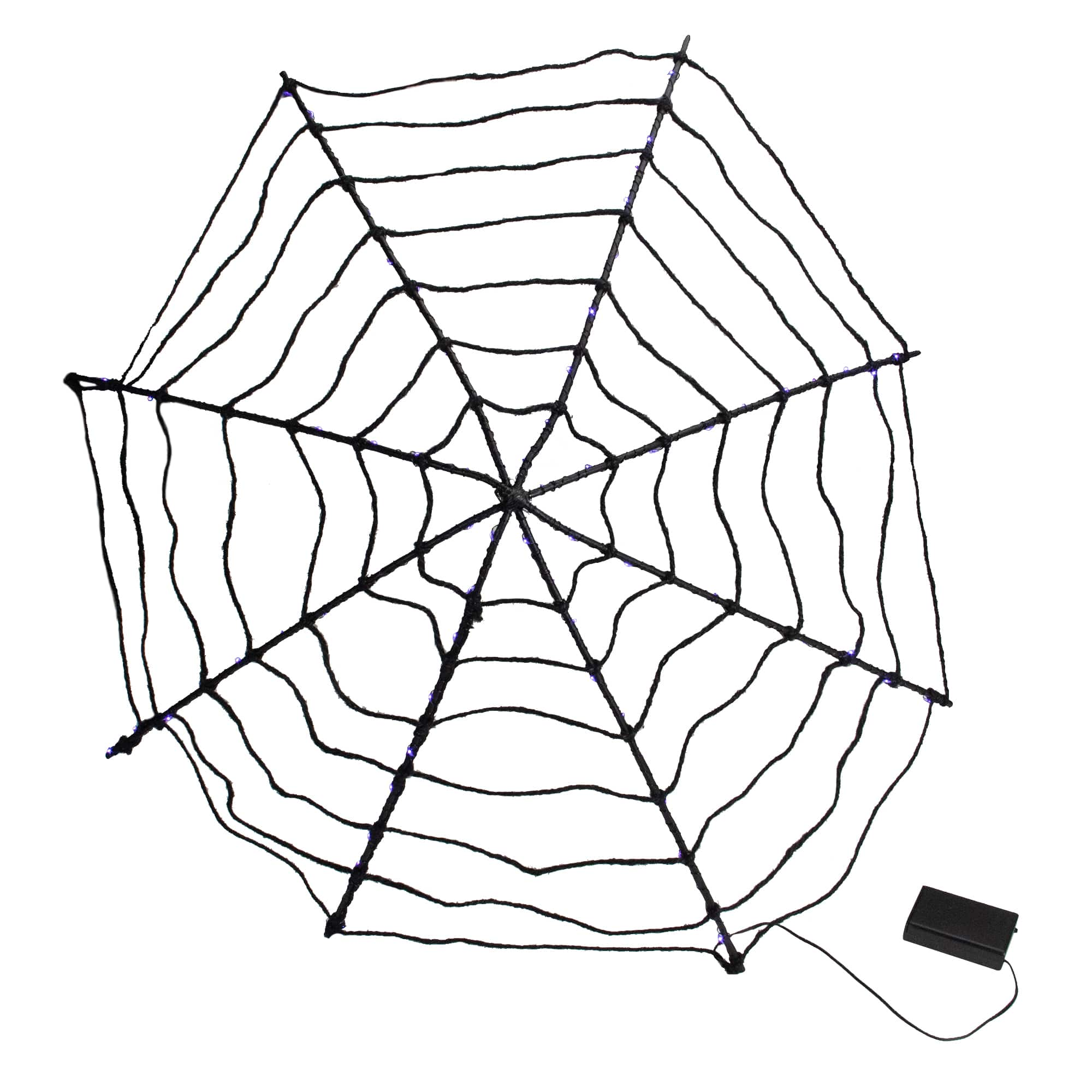 16&#x22; Lighted Purple LED Spiderweb Halloween Decoration