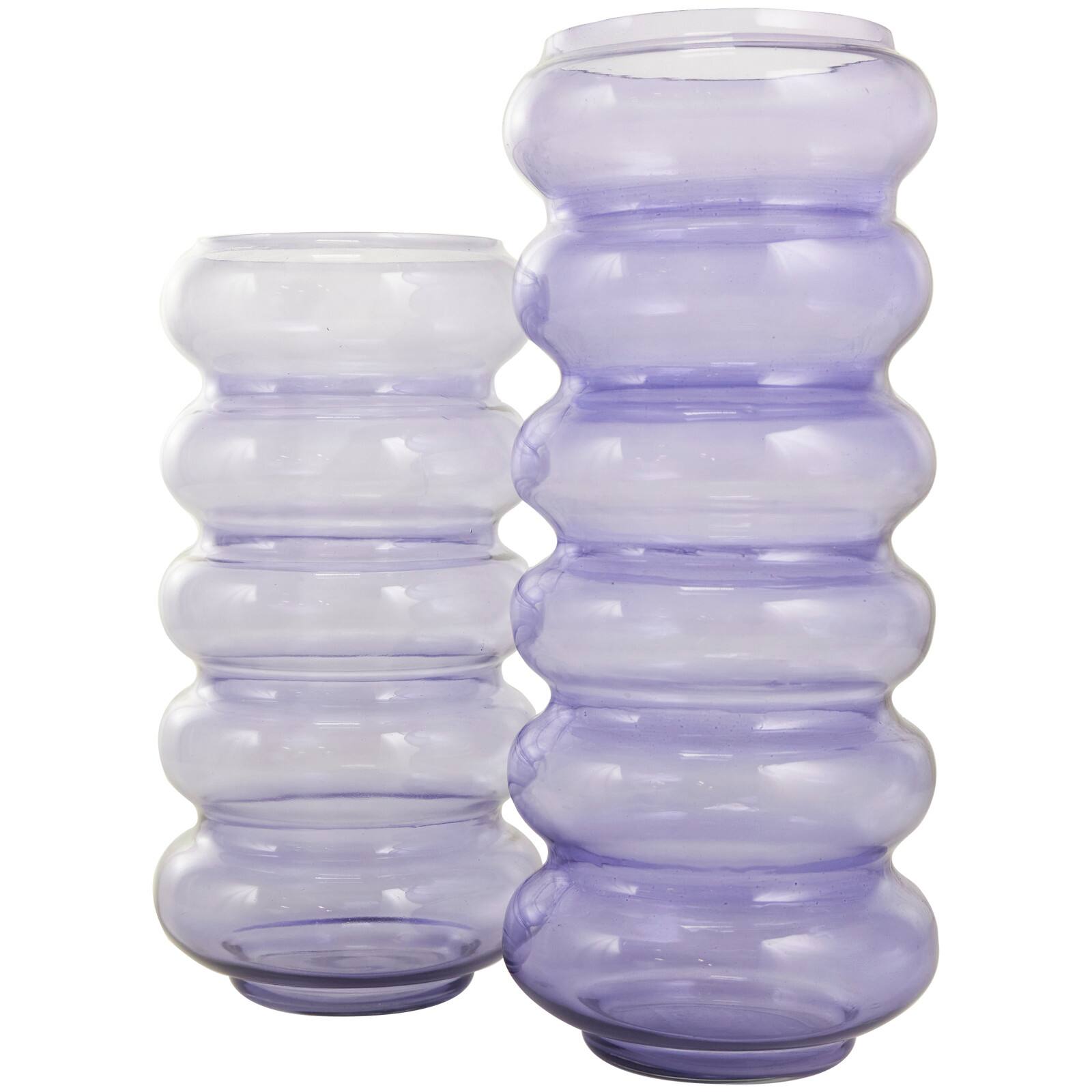 Purple Glass Bubble Vase Set