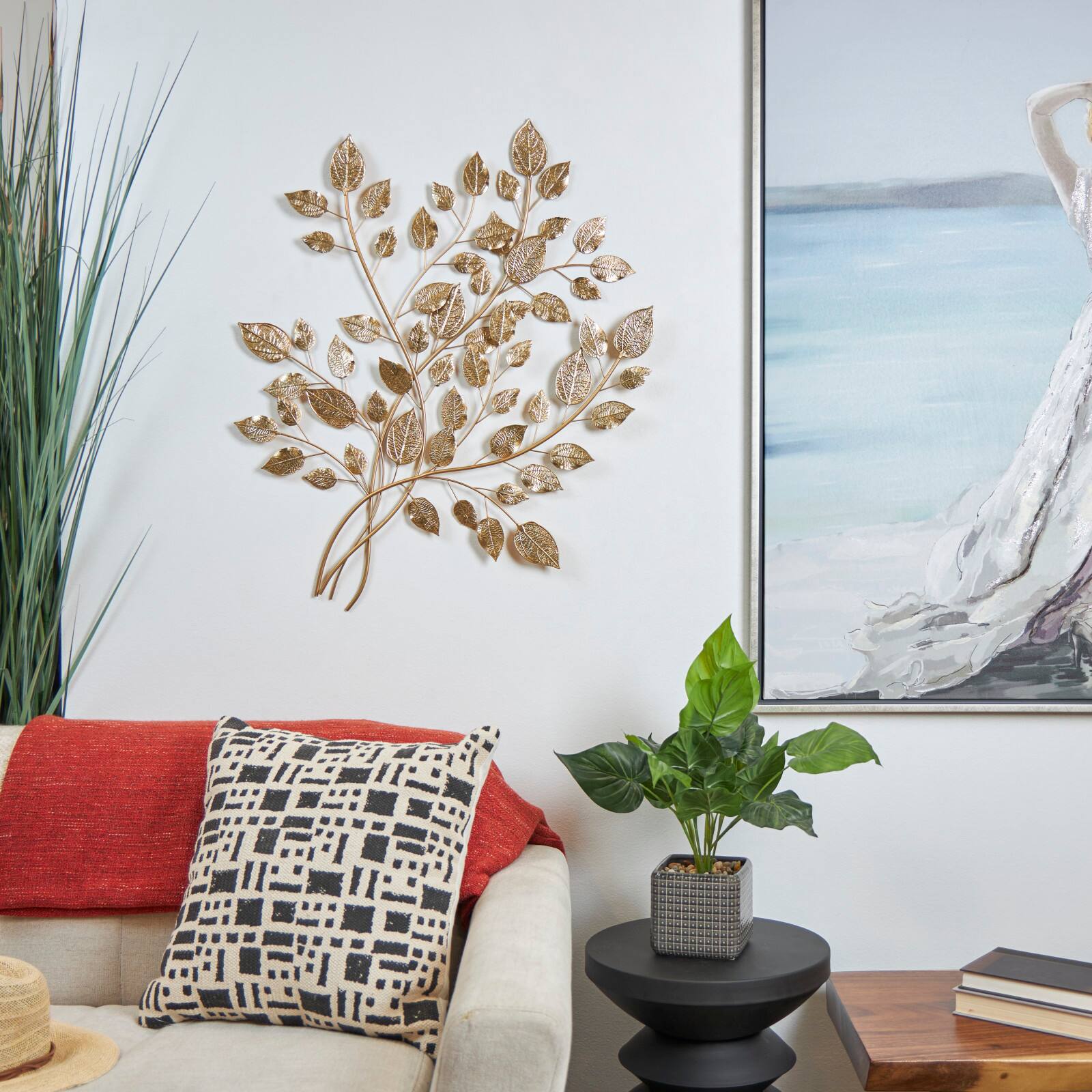 33" Gold Metal Leaf Metallic Wall Décor