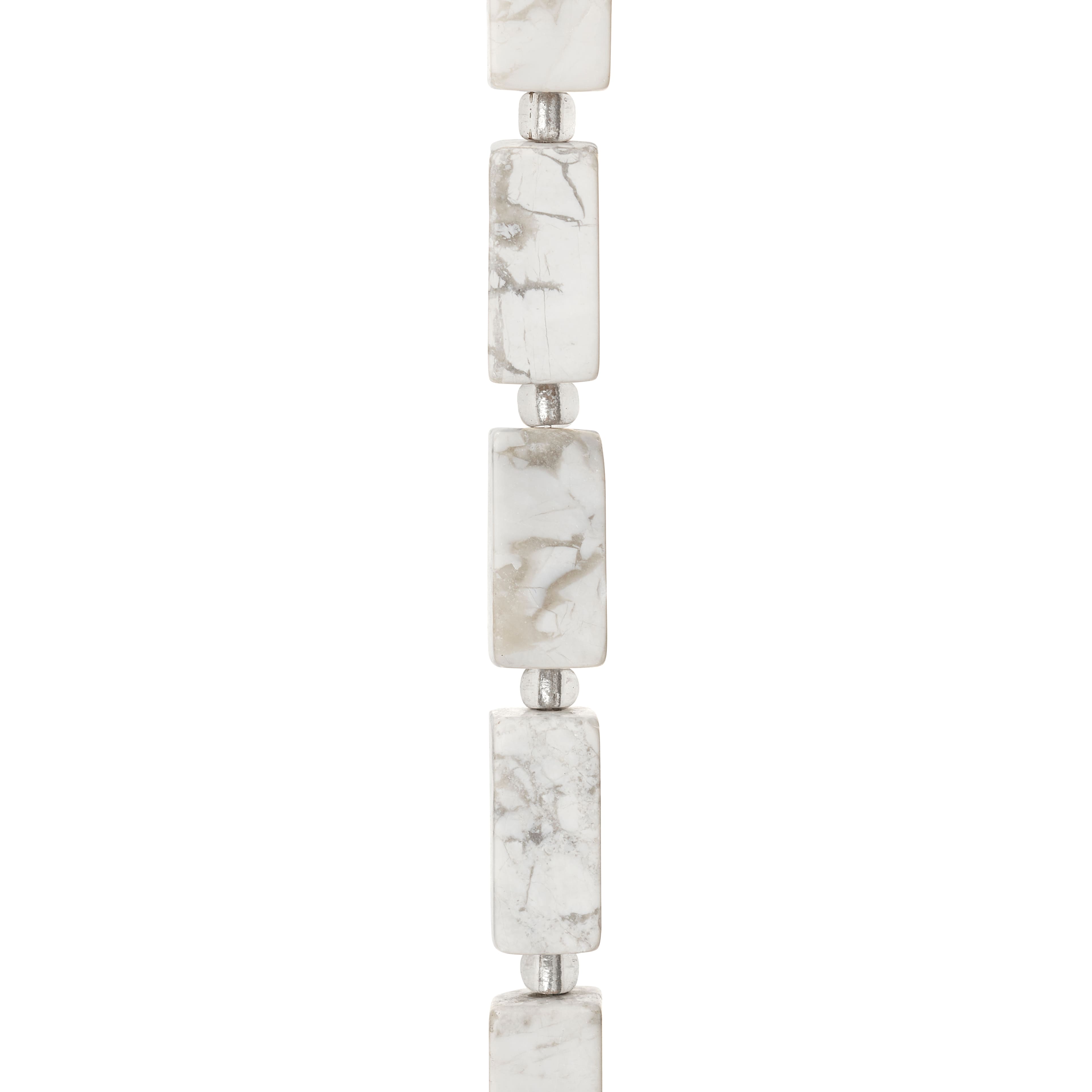 White Large Howlite Rectangle Beads, 16mm by Bead Landing&#x2122;