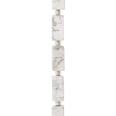 White Large Howlite Rectangle Beads, 16mm by Bead Landing™ image
