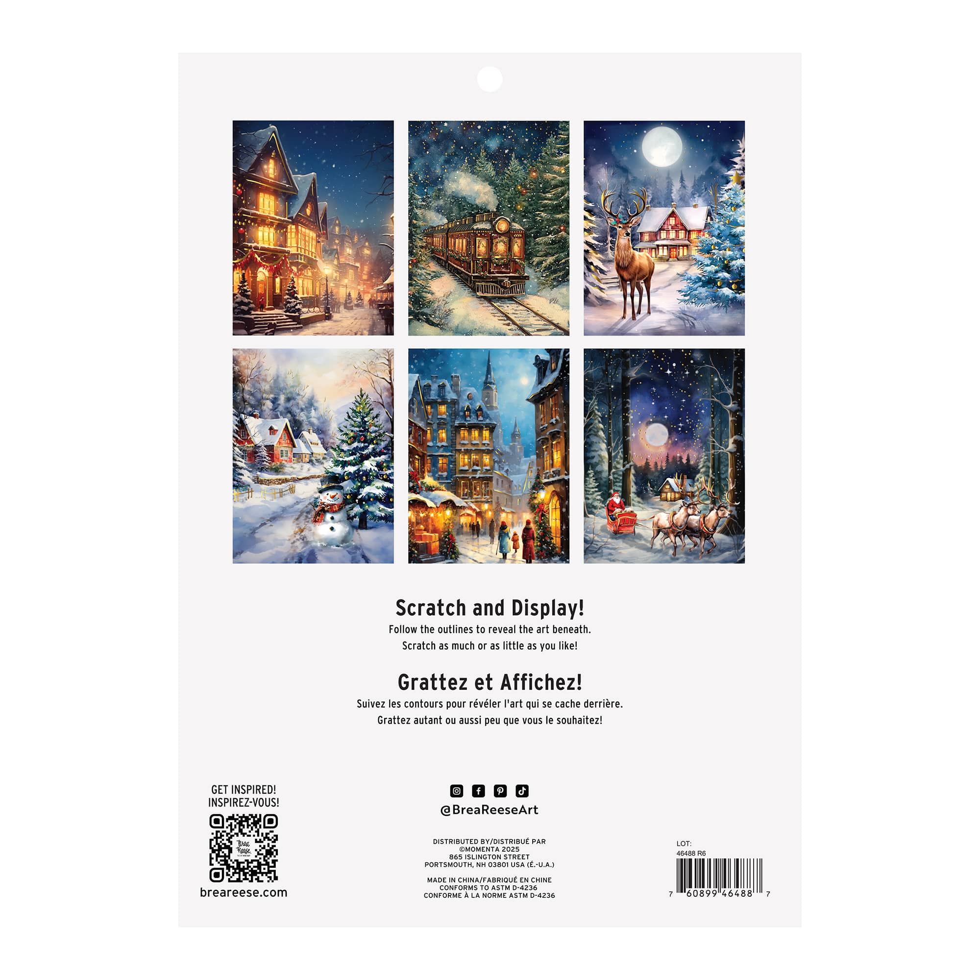 Brea Reese&#x2122; 9&#x22; x 12&#x22; Moonlight Christmas Scratch Art Paper Pad