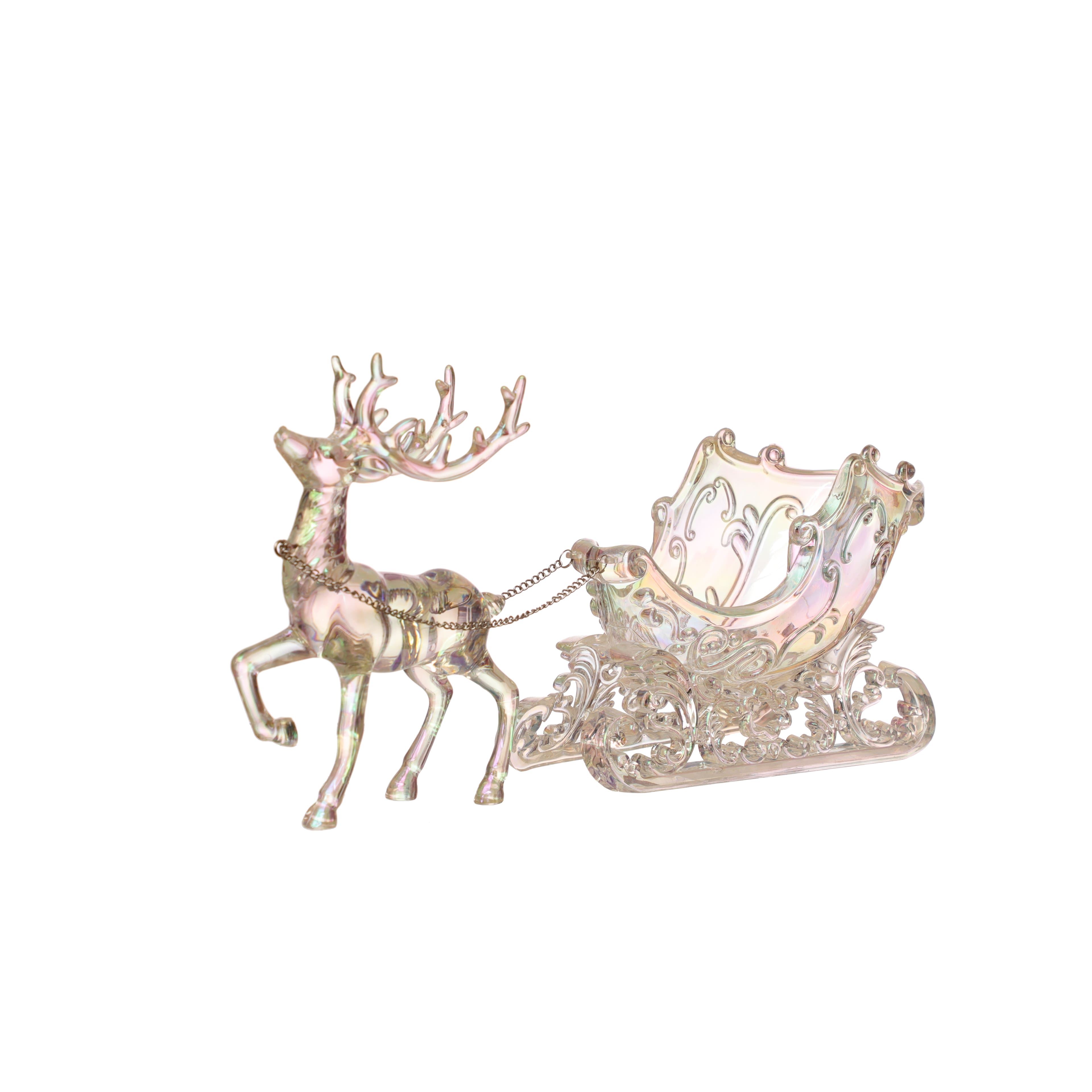 14.5&#x22; Iridescent Sleigh &#x26; Reindeer Acrylic Tabletop D&#xE9;cor by Ashland&#xAE;