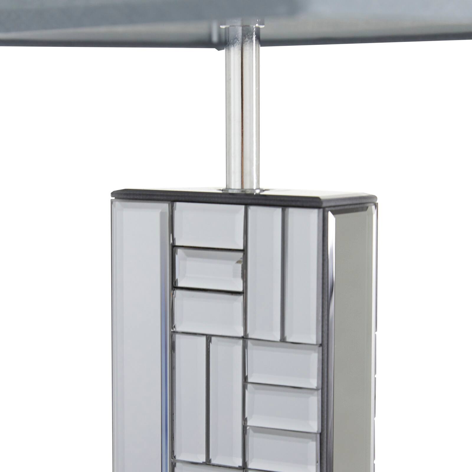 30&#x22; Silver Glass Mirror Glam Table Lamp
