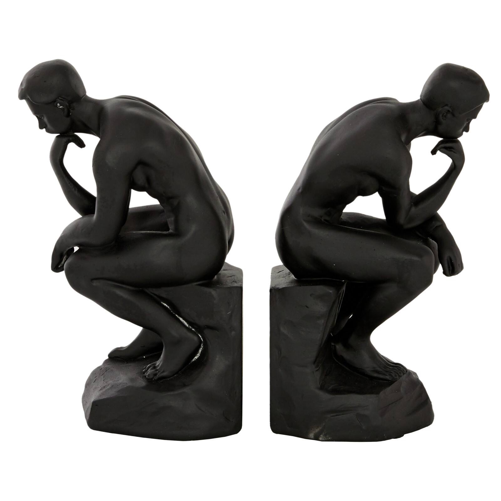 The Novogratz 9&#x22; Black The Thinker Vintage Bookends