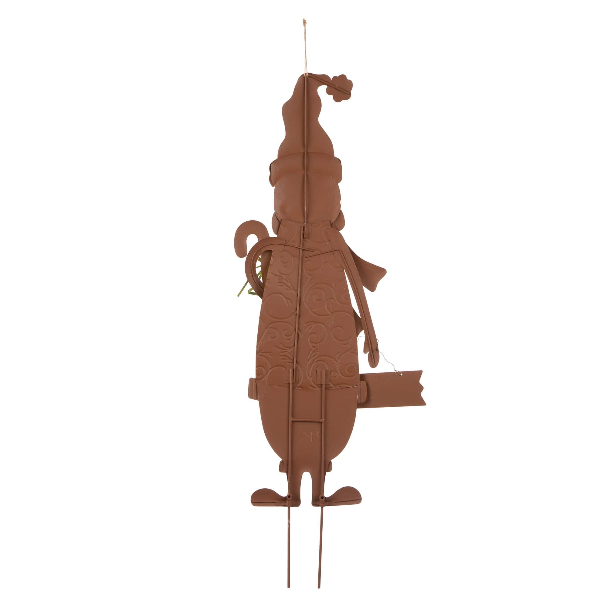 Glitzhome&#xAE; 3ft. Metal Snowman &#x26; Santa Yard Stake Set