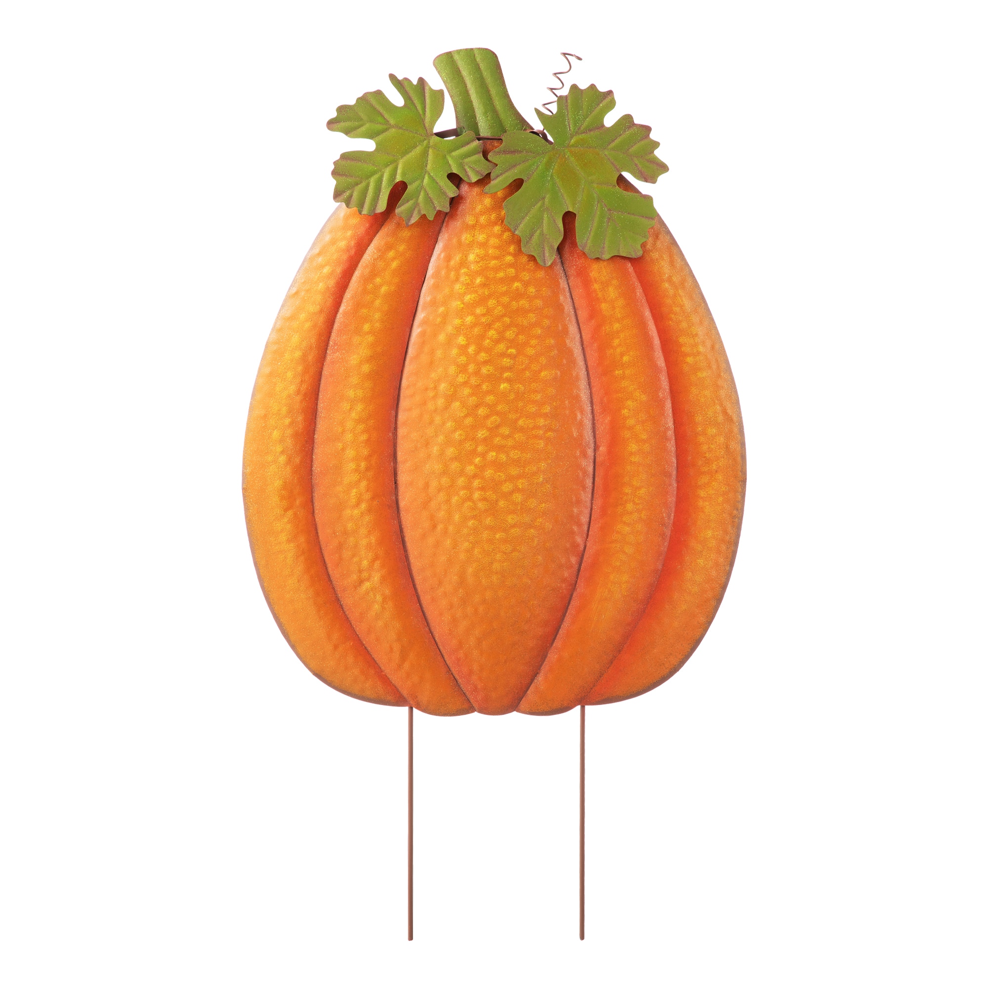 Glitzhome&#xAE; 3ft. Fall Metal Embossed Glitter Pumpkin Yard Stake