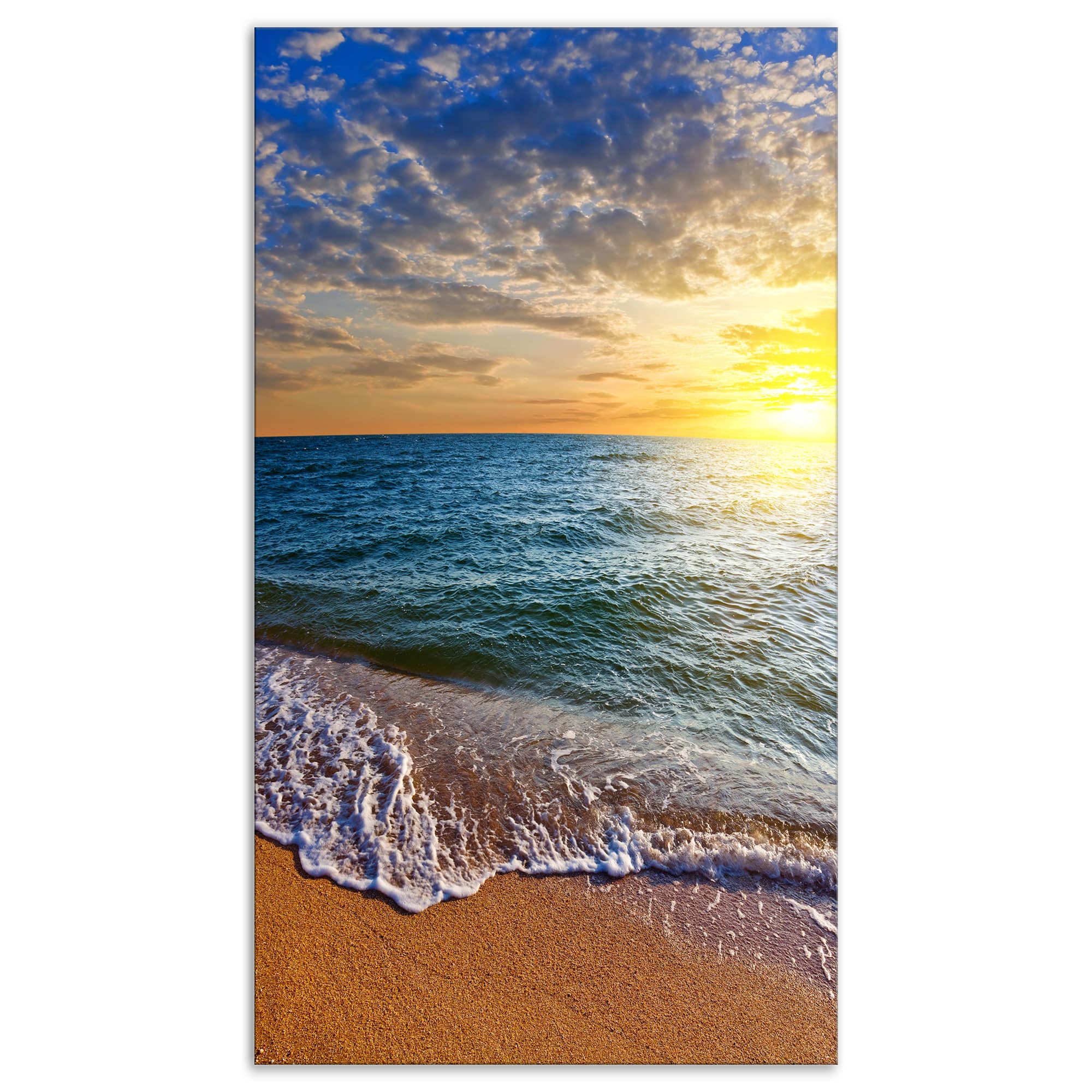 Designart - Layers of Colors on Sunrise Beach - Seascape Canvas Art Print