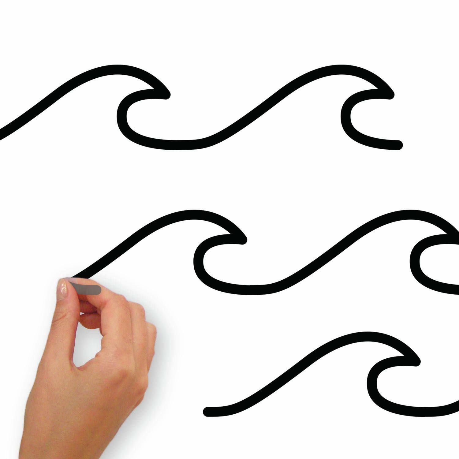 RoomMates Simplistic Waves Peel &#x26; Stick Wall Decals