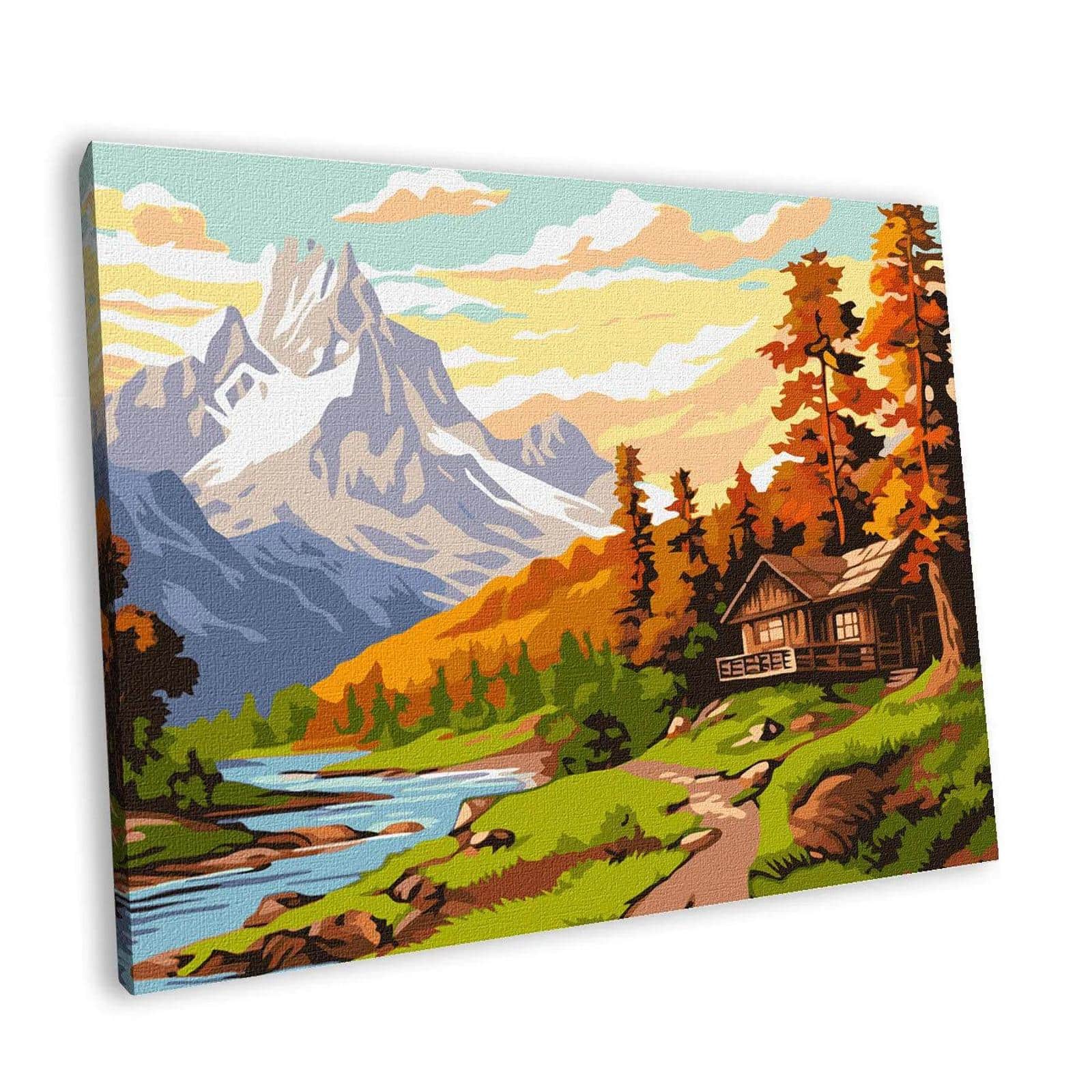 Ideyka Cottage in the Mountains Painting by Numbers Kit