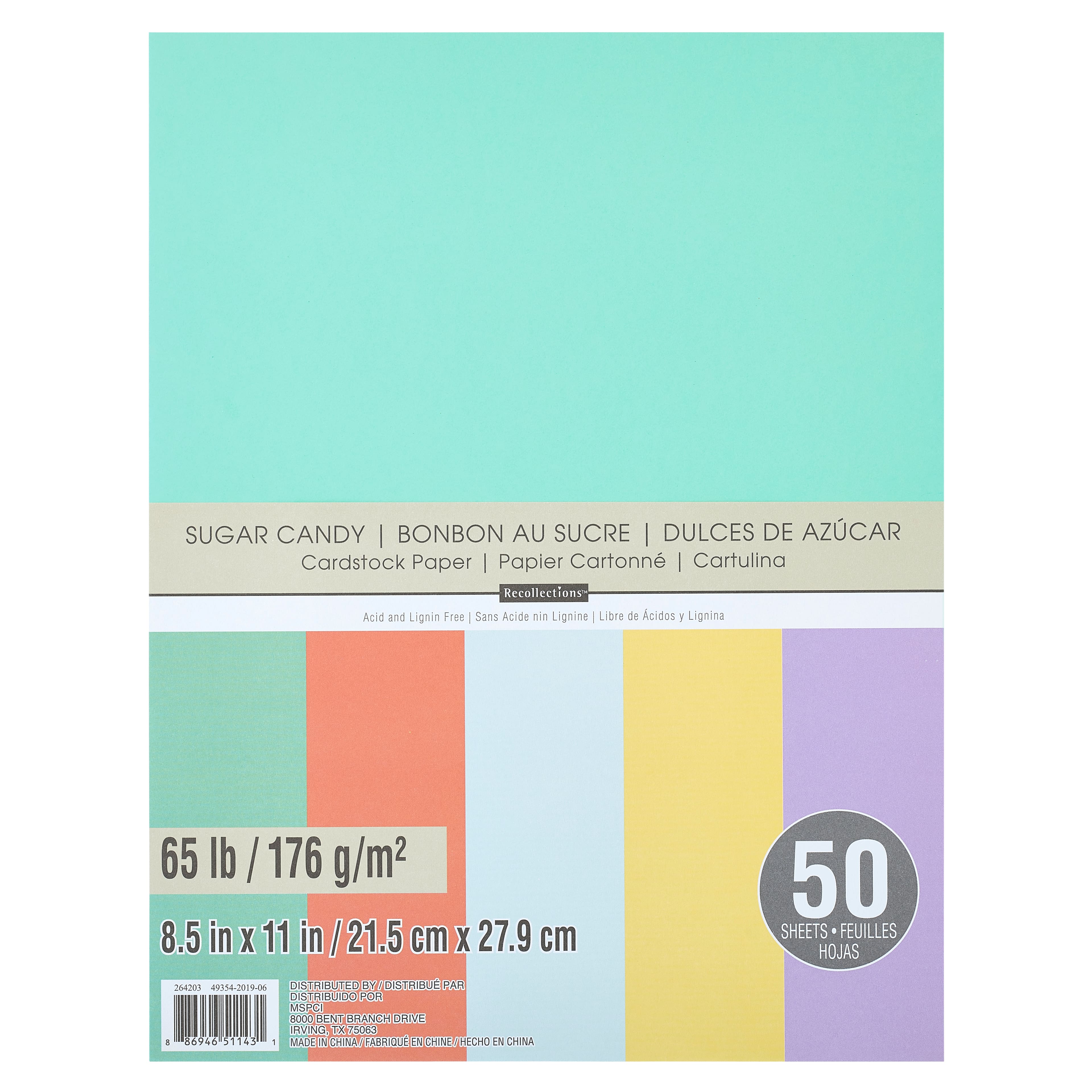 12 Packs: 50ct. (600 total) Sugar Candy 8.5" x 11" Cardstock Paper by Recollections™