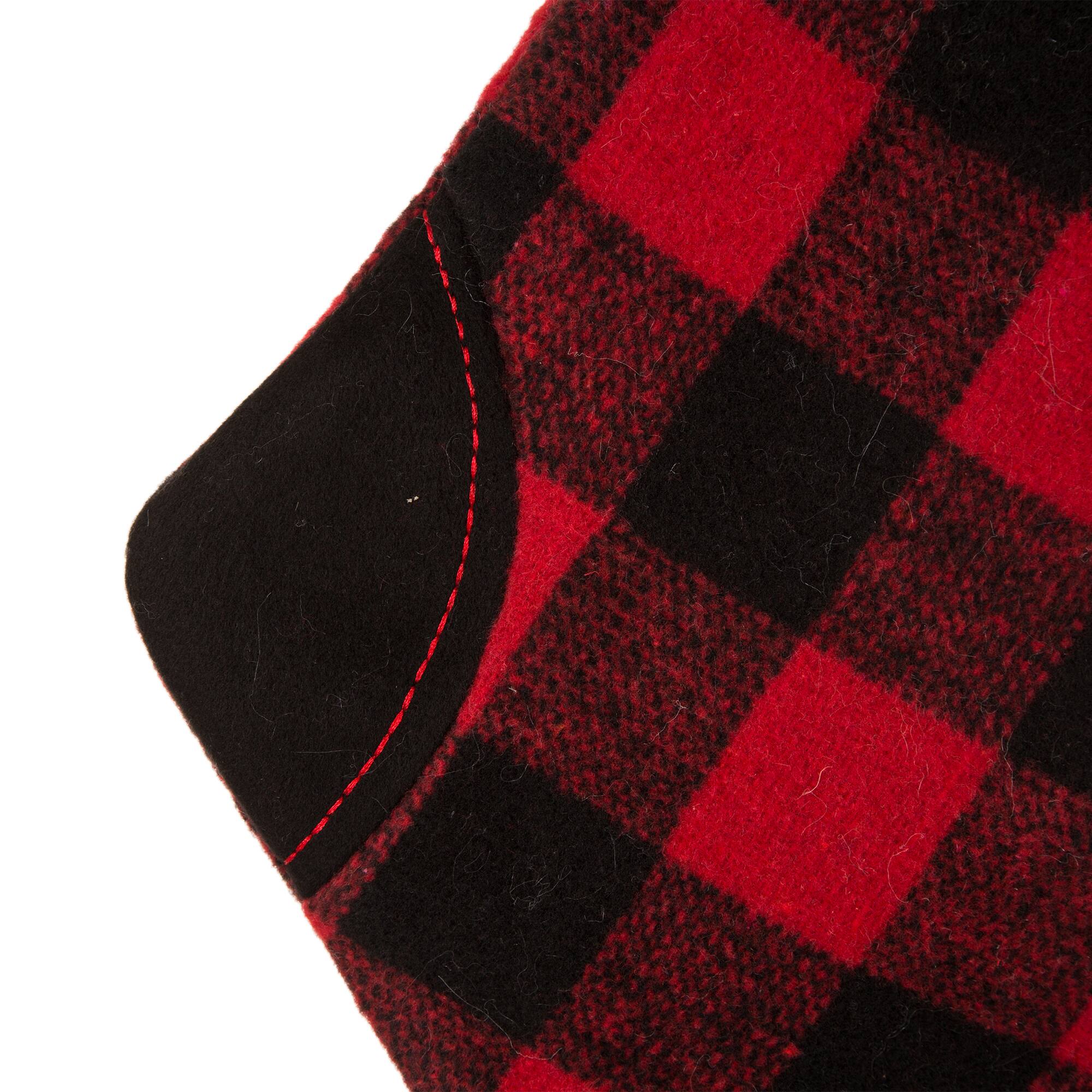 Glitzhome® 21" Black & Red Buffalo Plaid Pompom Stockings, 2ct.