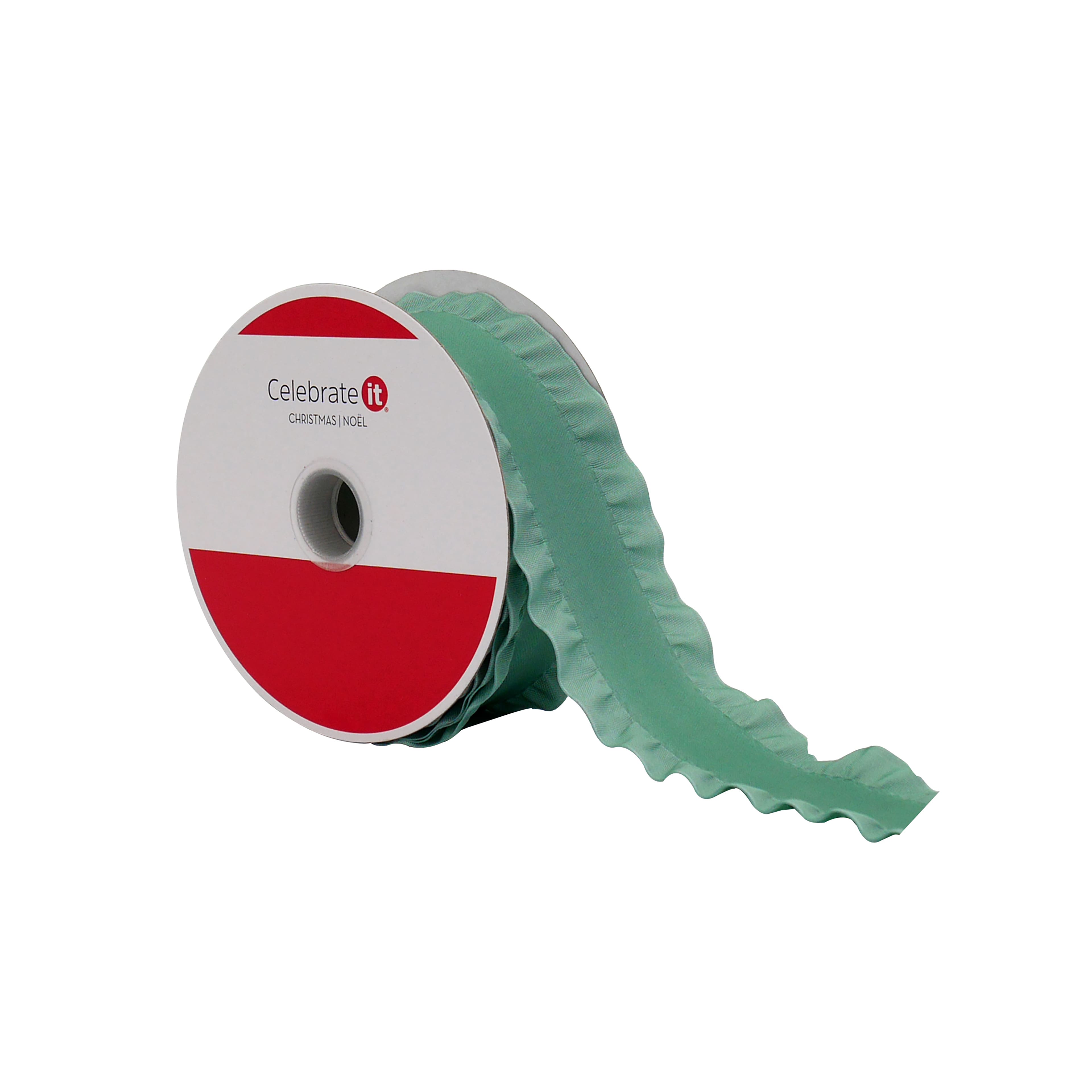 1.5&#x22; x 30ft. Sage Ruffle Ribbon by Celebrate It&#xAE;