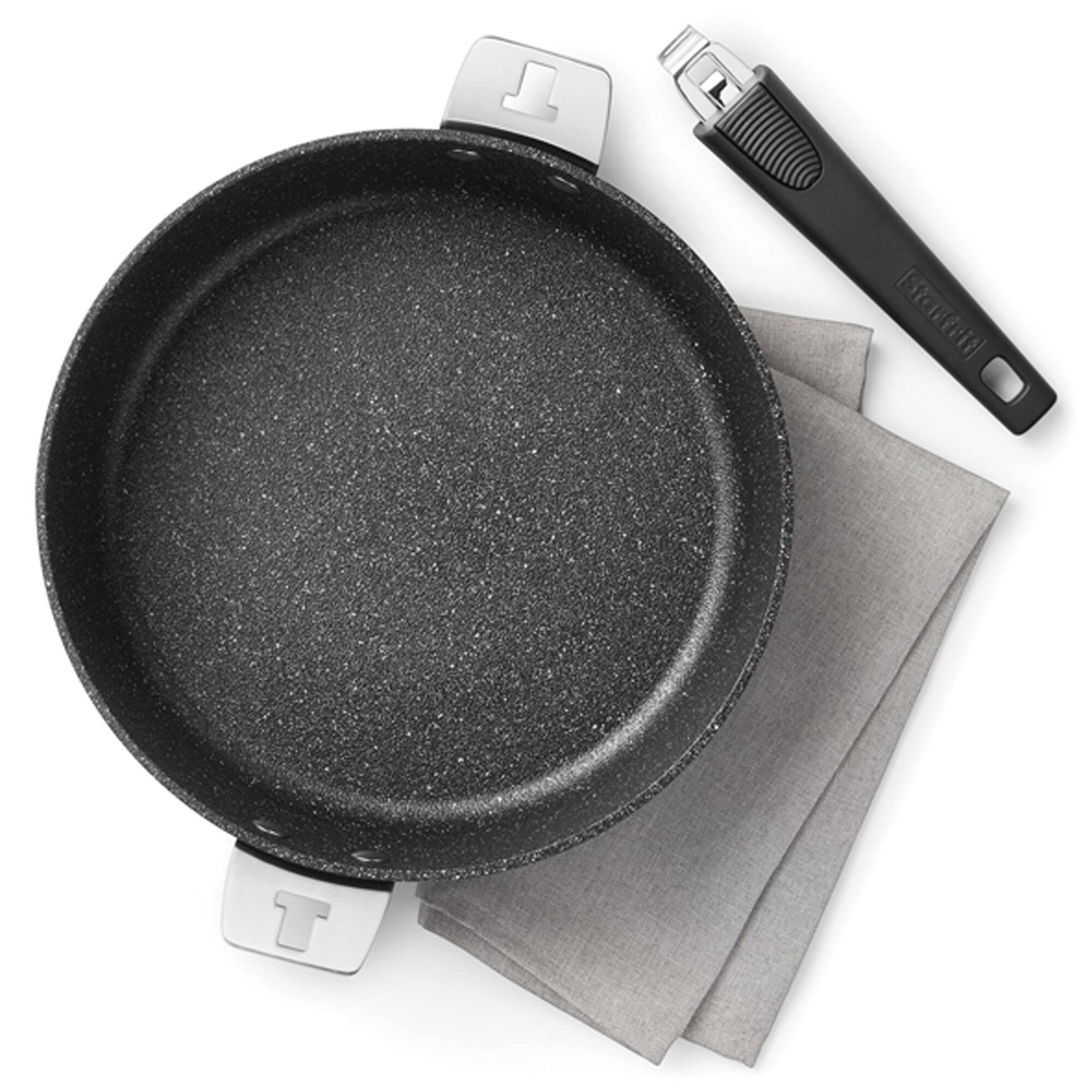 The Rock by Starfrit 9&#x22; Deep Fry Pan &#x26; Dutch Oven with Lid &#x26; Detachable Handle