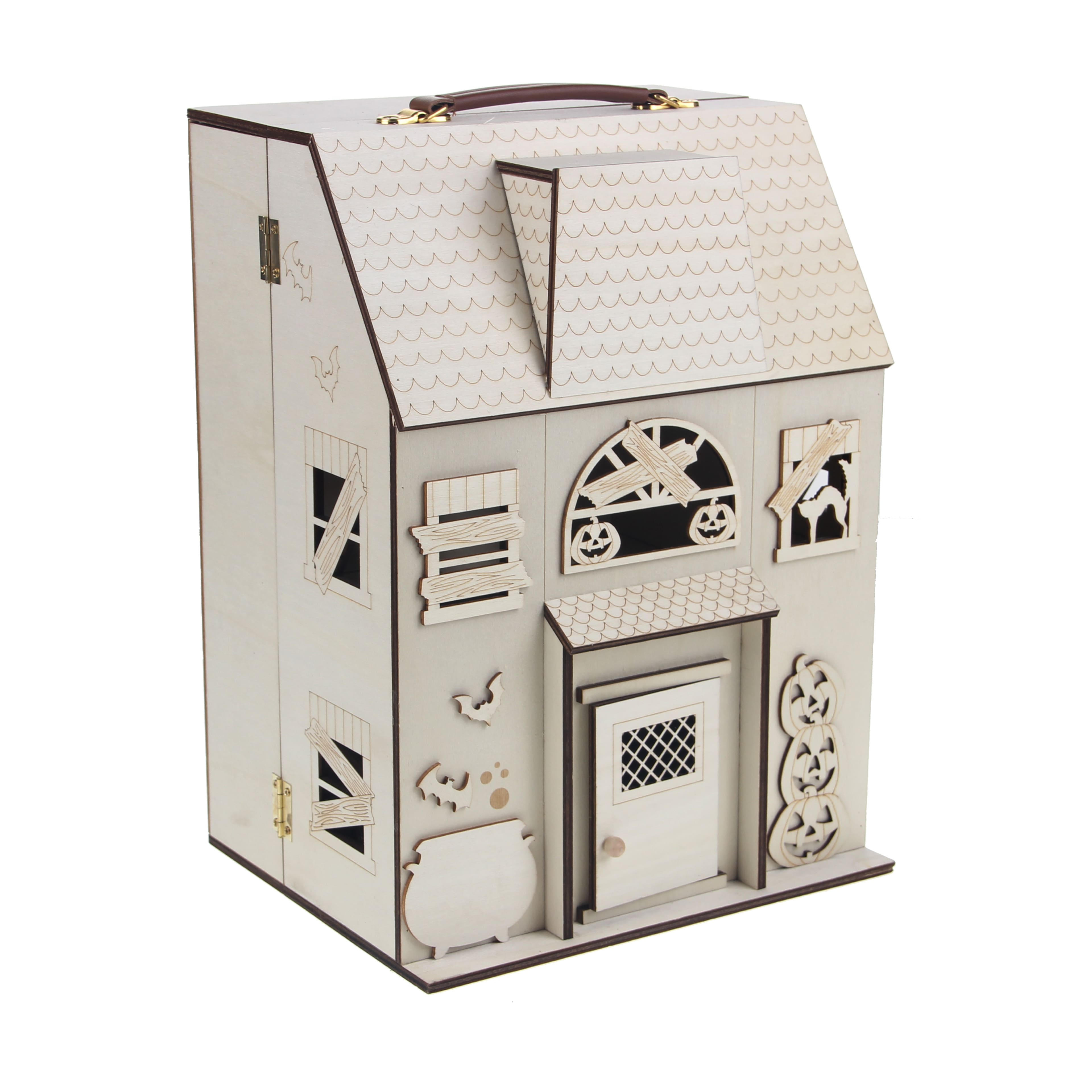 12.25&#x22; DIY Haunted Dollhouse Wood D&#xE9;cor by Make Market&#xAE;