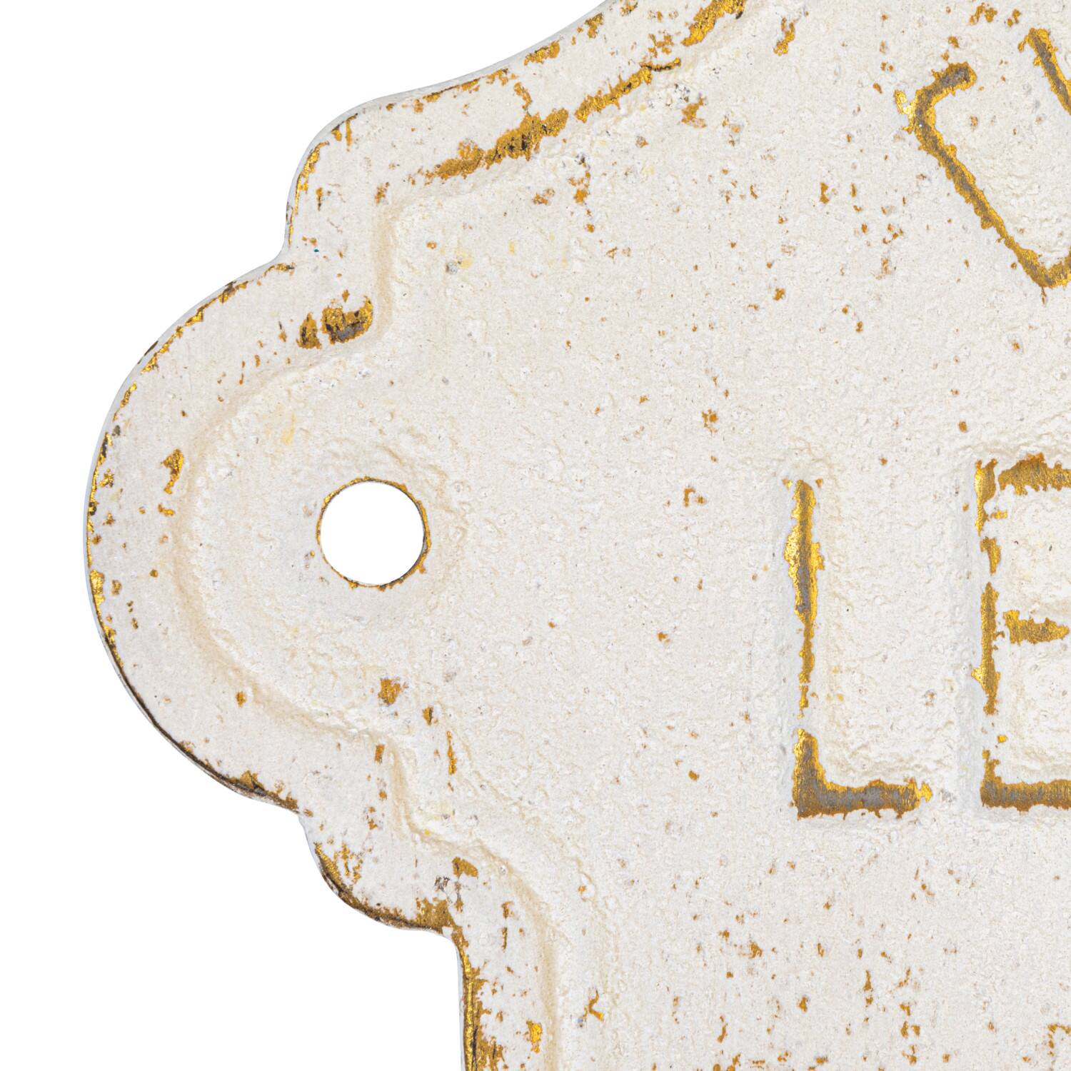 Hello Honey® 28.5" White Distressed Finish Metal Wall-Mounted Planter