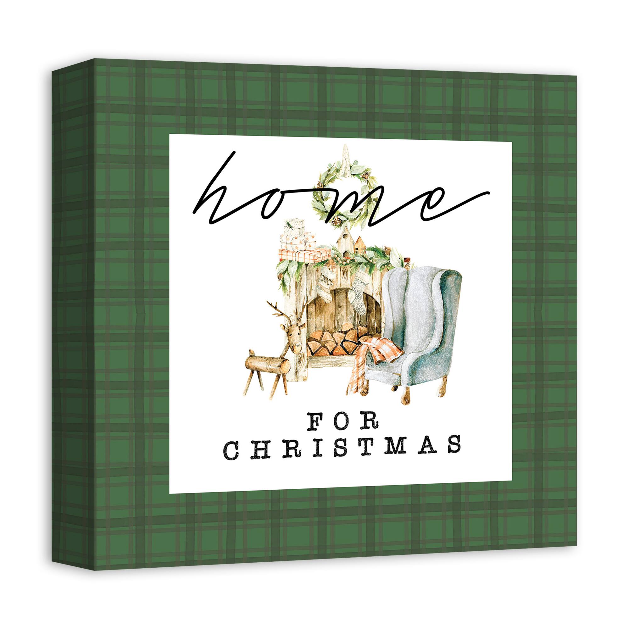 Home For Christmas Quilt Canvas Wall Art