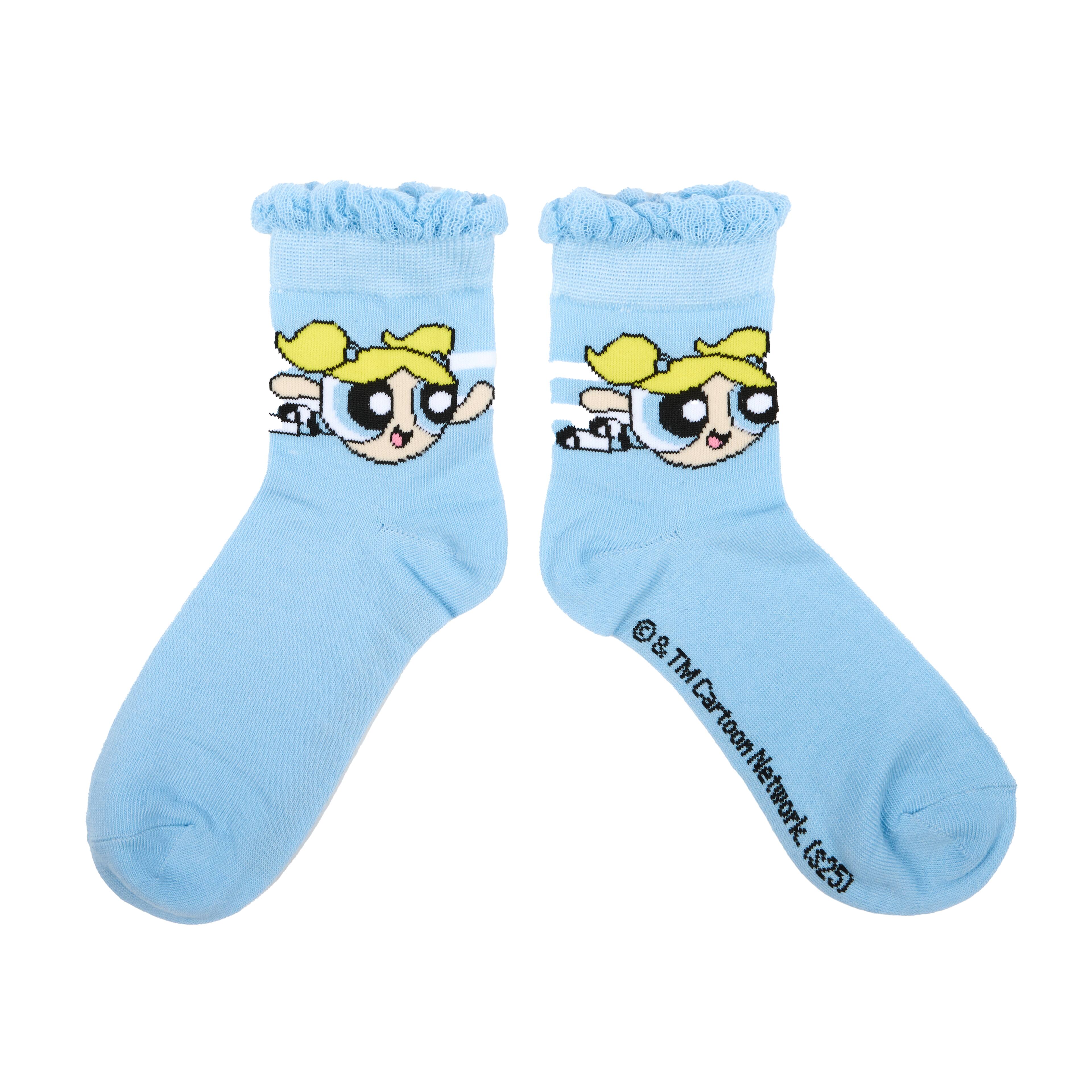 The Powerpuff Girls 3 Pair Adult Ruffled Quarter Crew Sock Set