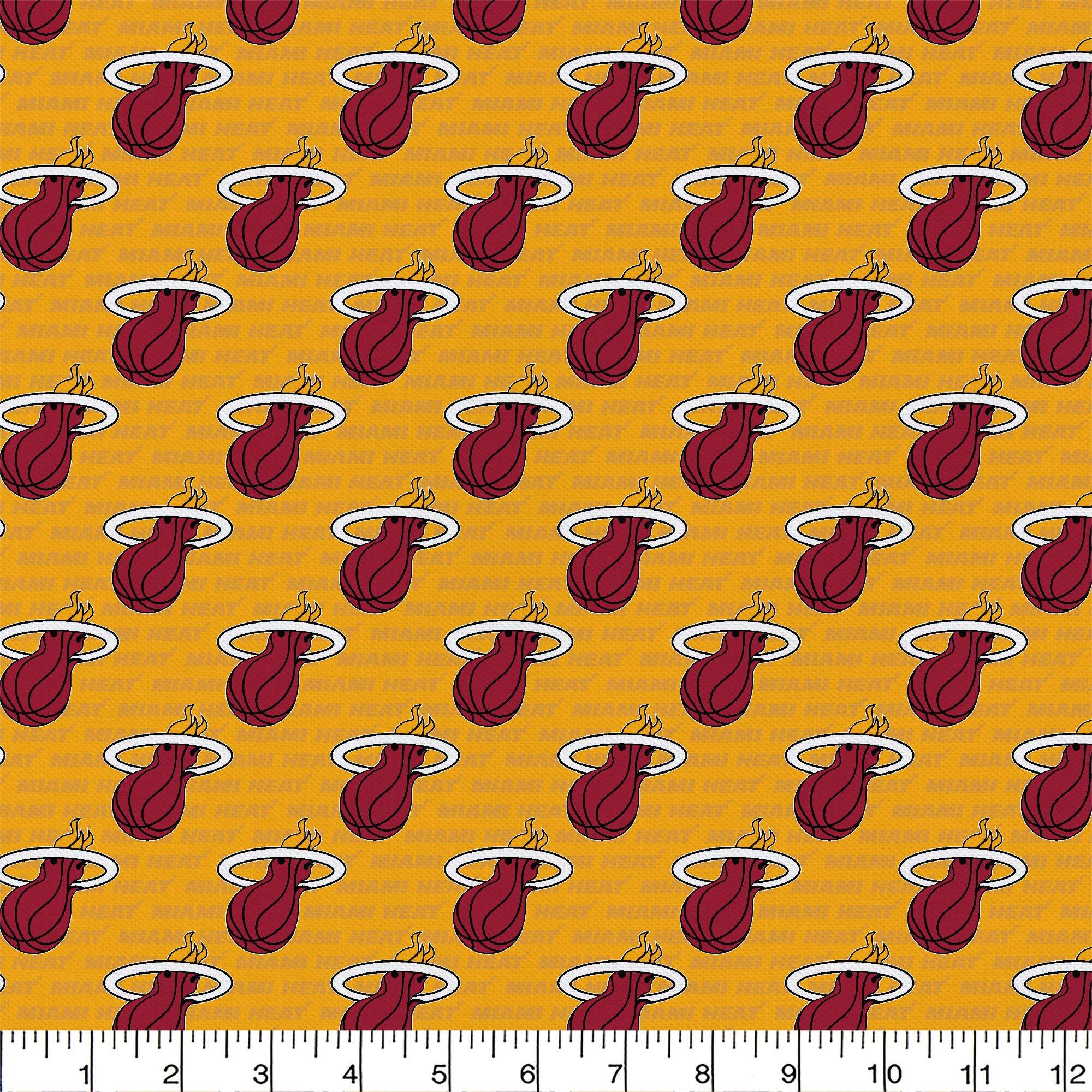 Camelot Fabrics NBA Miami Heat Ditsy Colors Cotton Precut Fabric Bundle