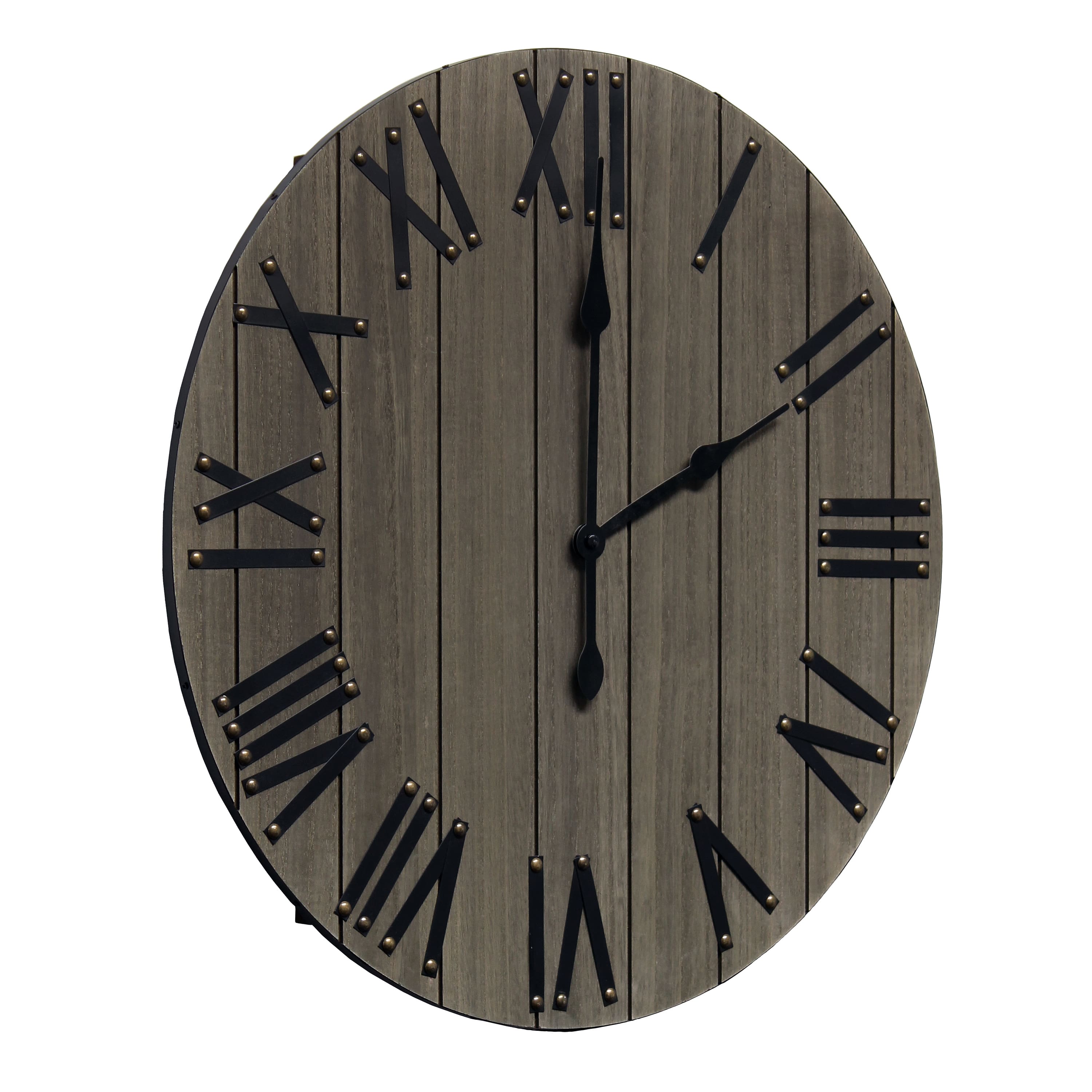 Elegant Designs Handsome 21&#x22; Farmhouse Wood Wall Clock