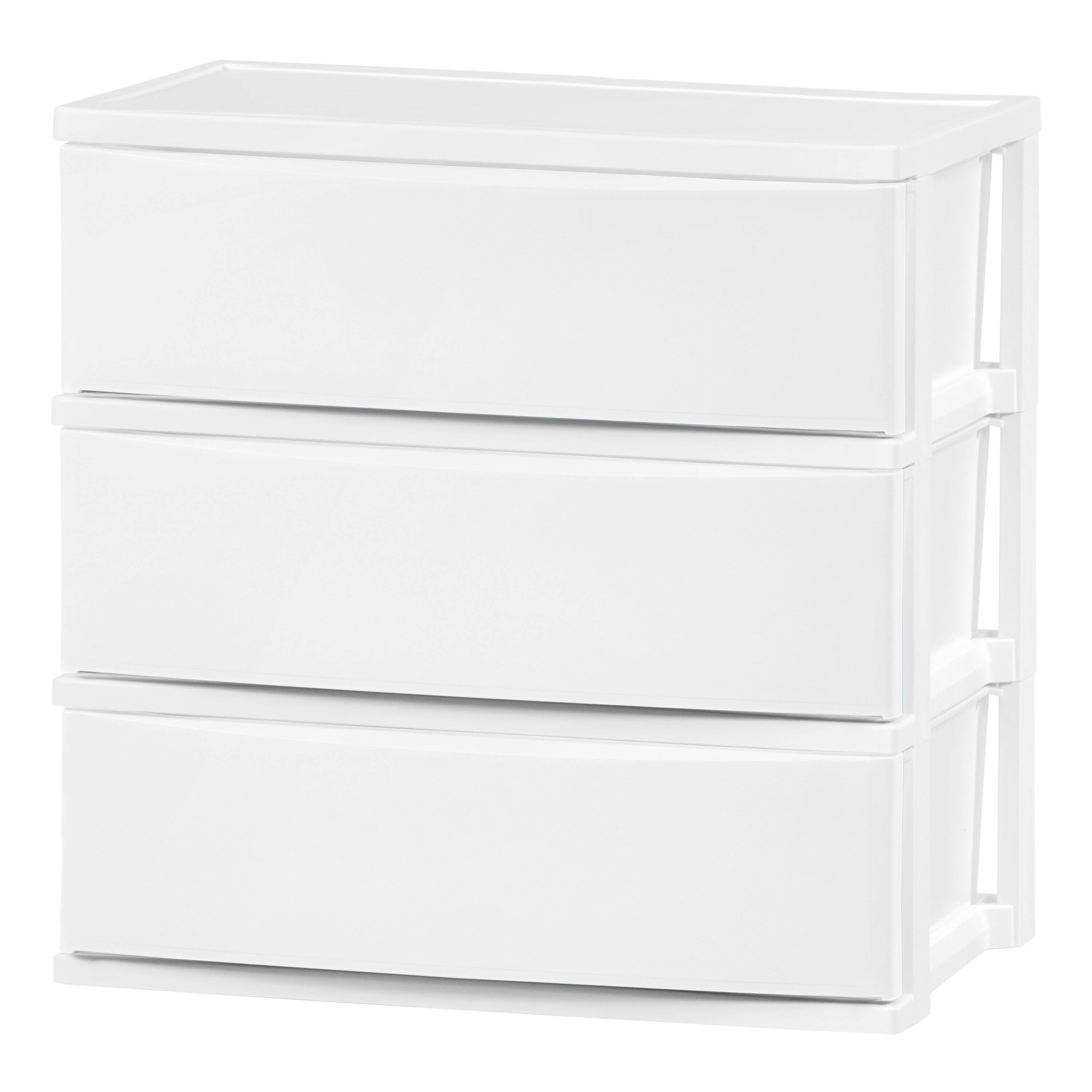 IRIS® 29.5qt. White Wide 3-Drawer Stacking Chests, 2ct.
