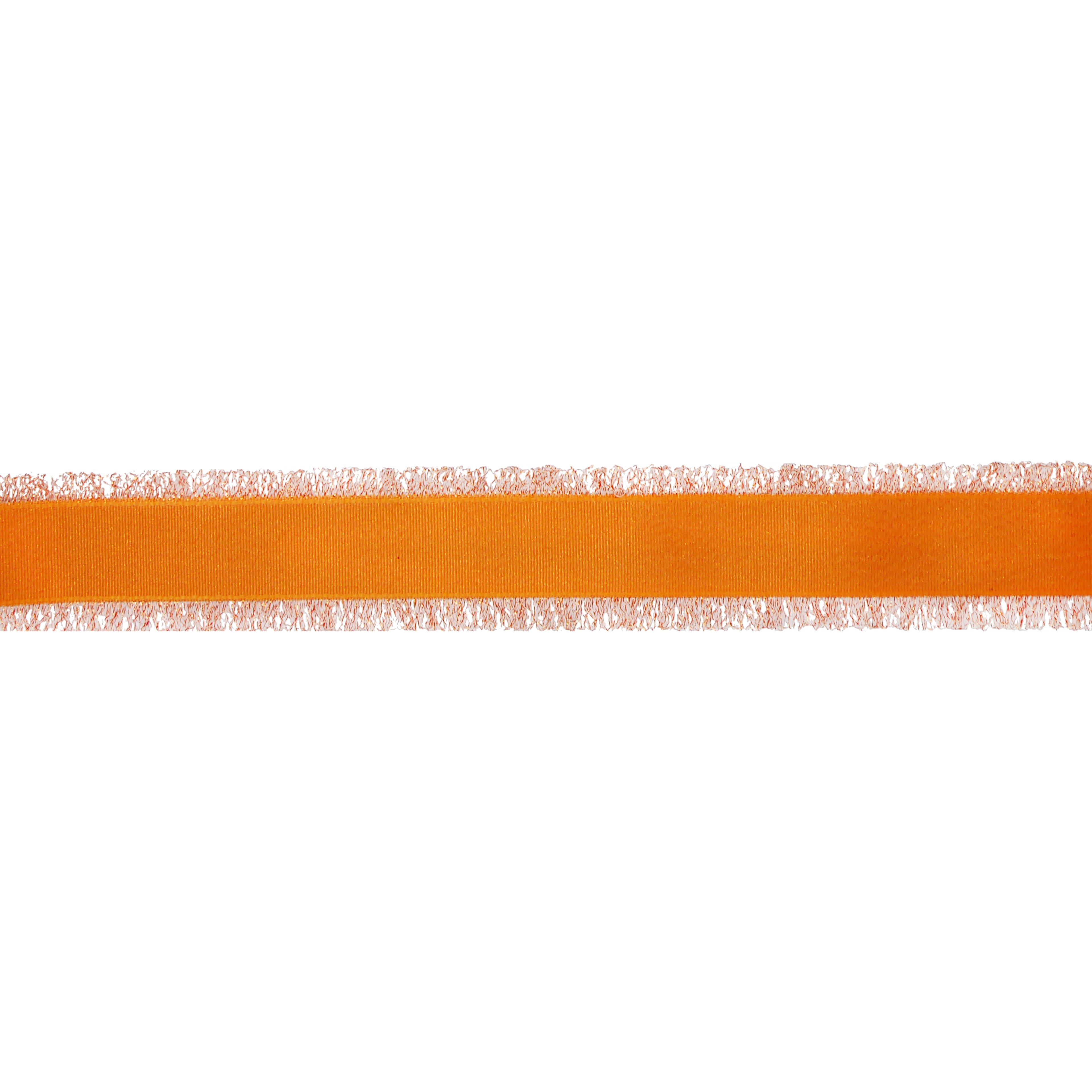 1.5" x 10yd Orange Frayed Edge Ribbon by Celebrate It®
