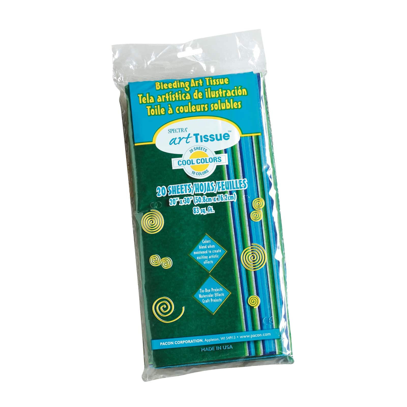 Pacon® Spectra® Art Tissue™ 20" x 30" Assorted Cool Colors Sheets, 20ct.