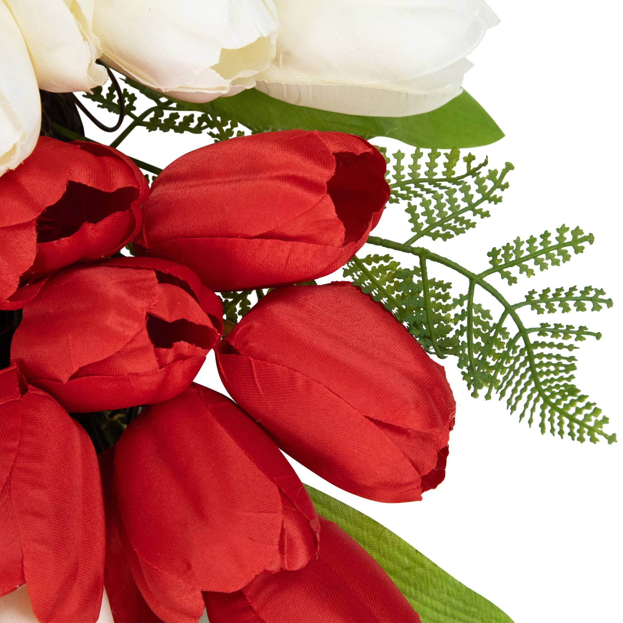 24" Red, White & Blue Patriotic Tulip Wreath with Bow