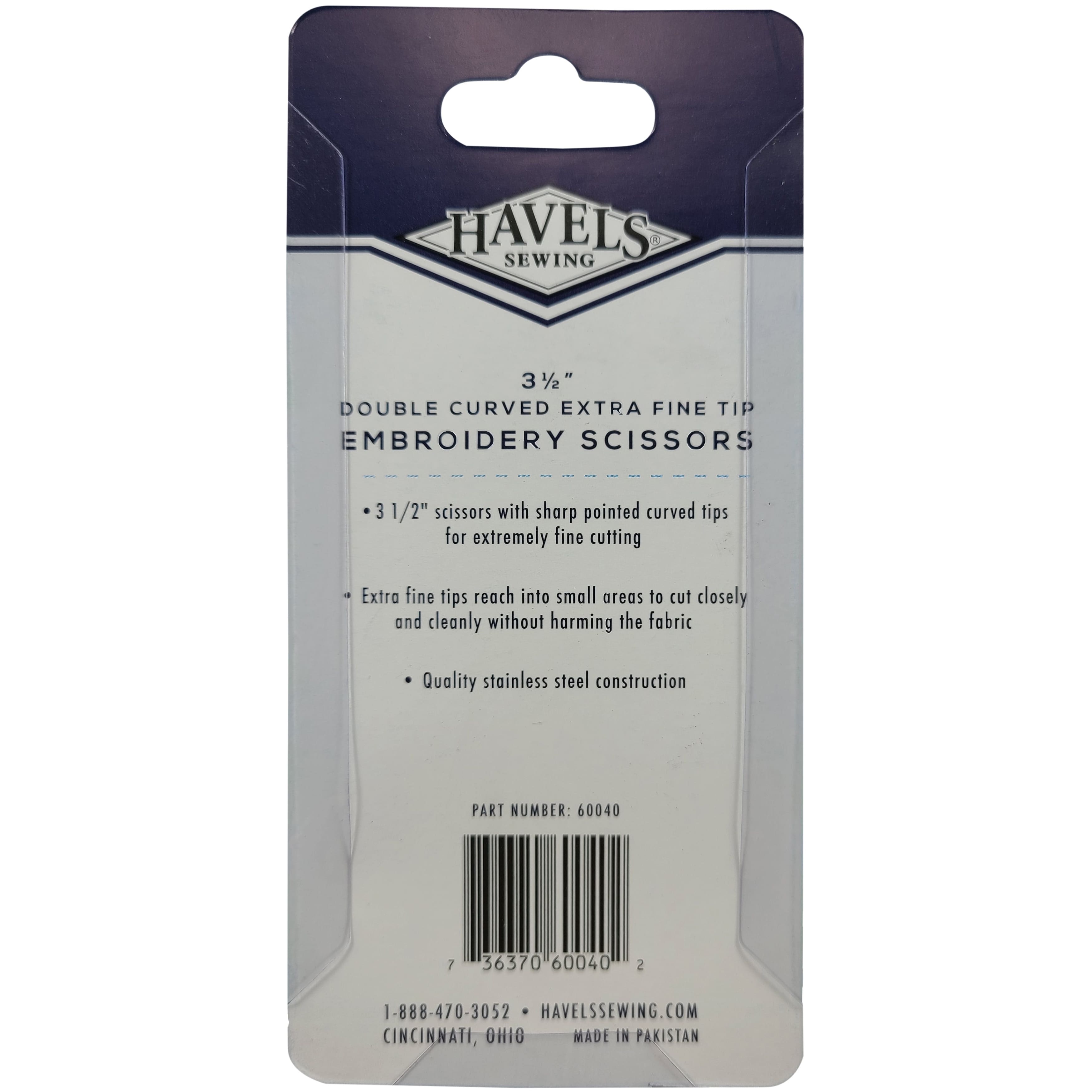 Havel&#x27;s&#x2122; 3.5&#x22; Extra Fine Tip Double-Curved Embroidery Scissors