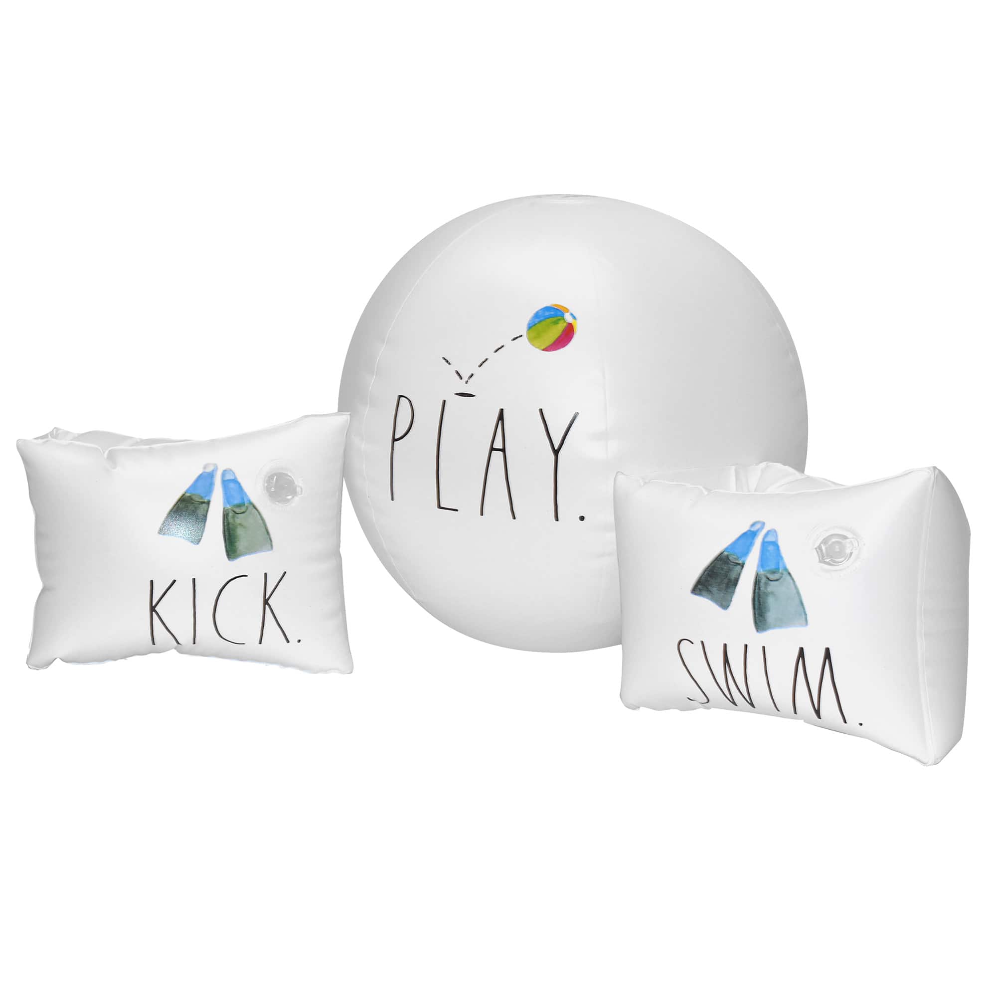 Rae Dunn Swim Kick Play Water Wings & Beach Ball Set