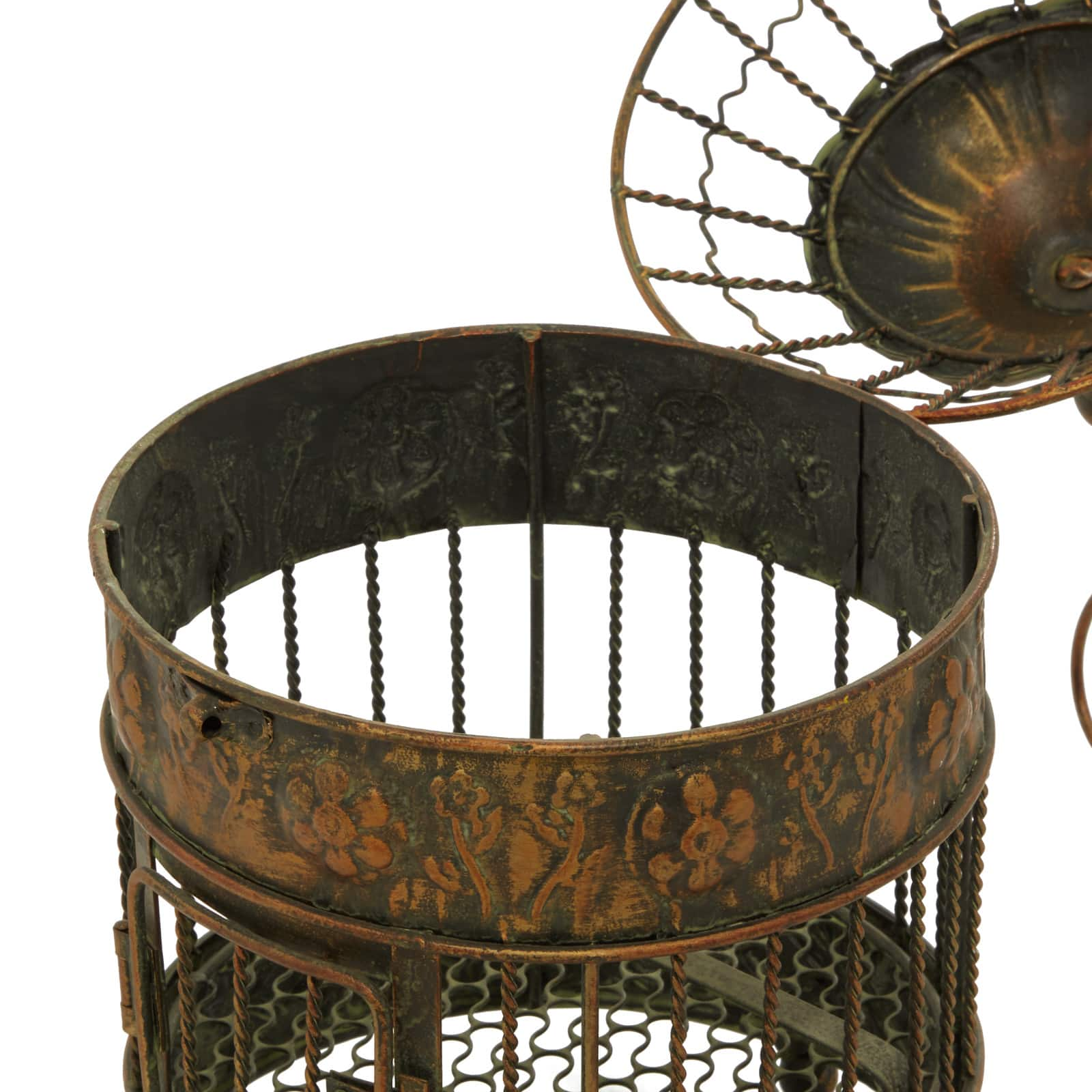 Vintage Bronze Metallic Tapered Bird Cage Set