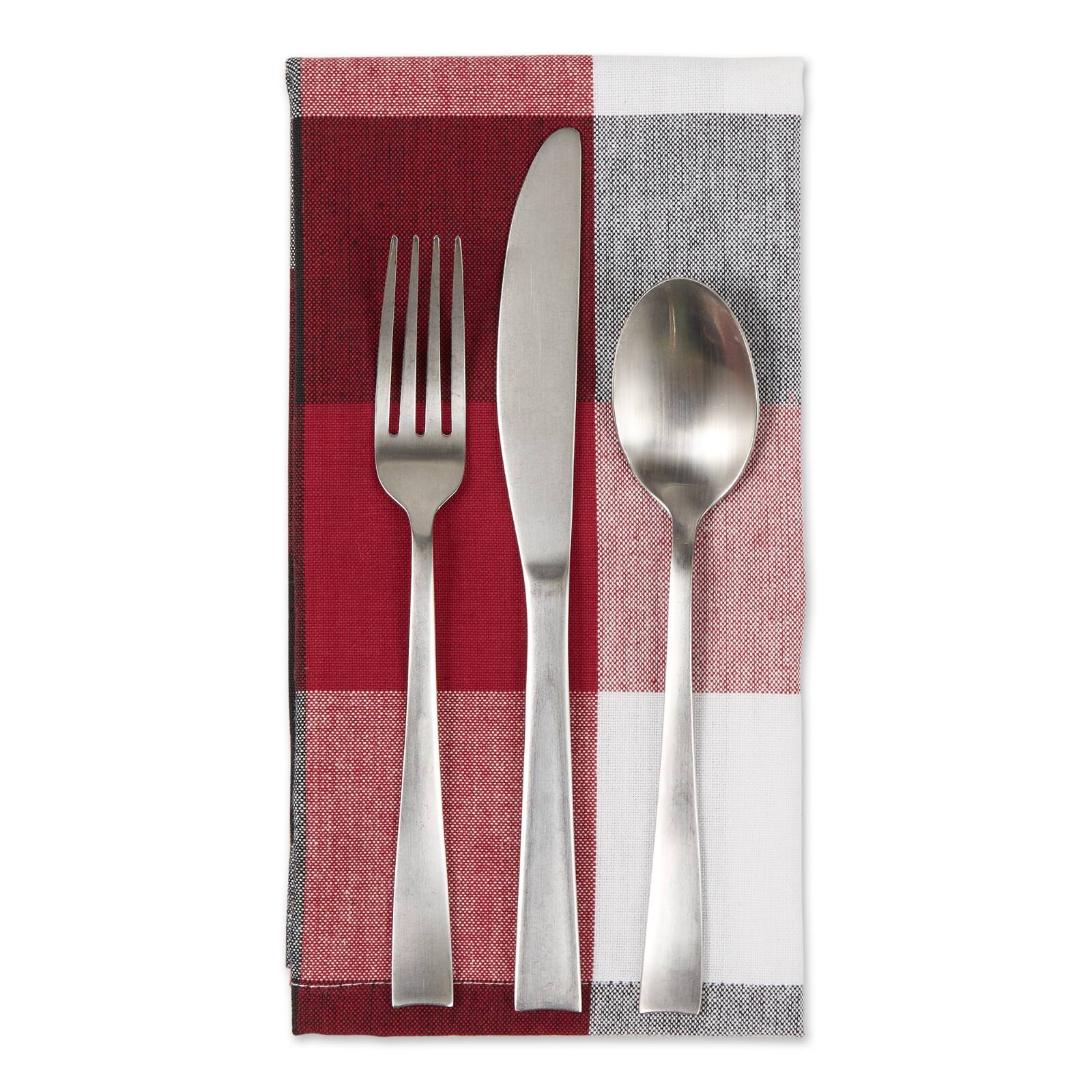 DII® Oversized Tri Color Check Cloth Dinner Napkins, 6ct.