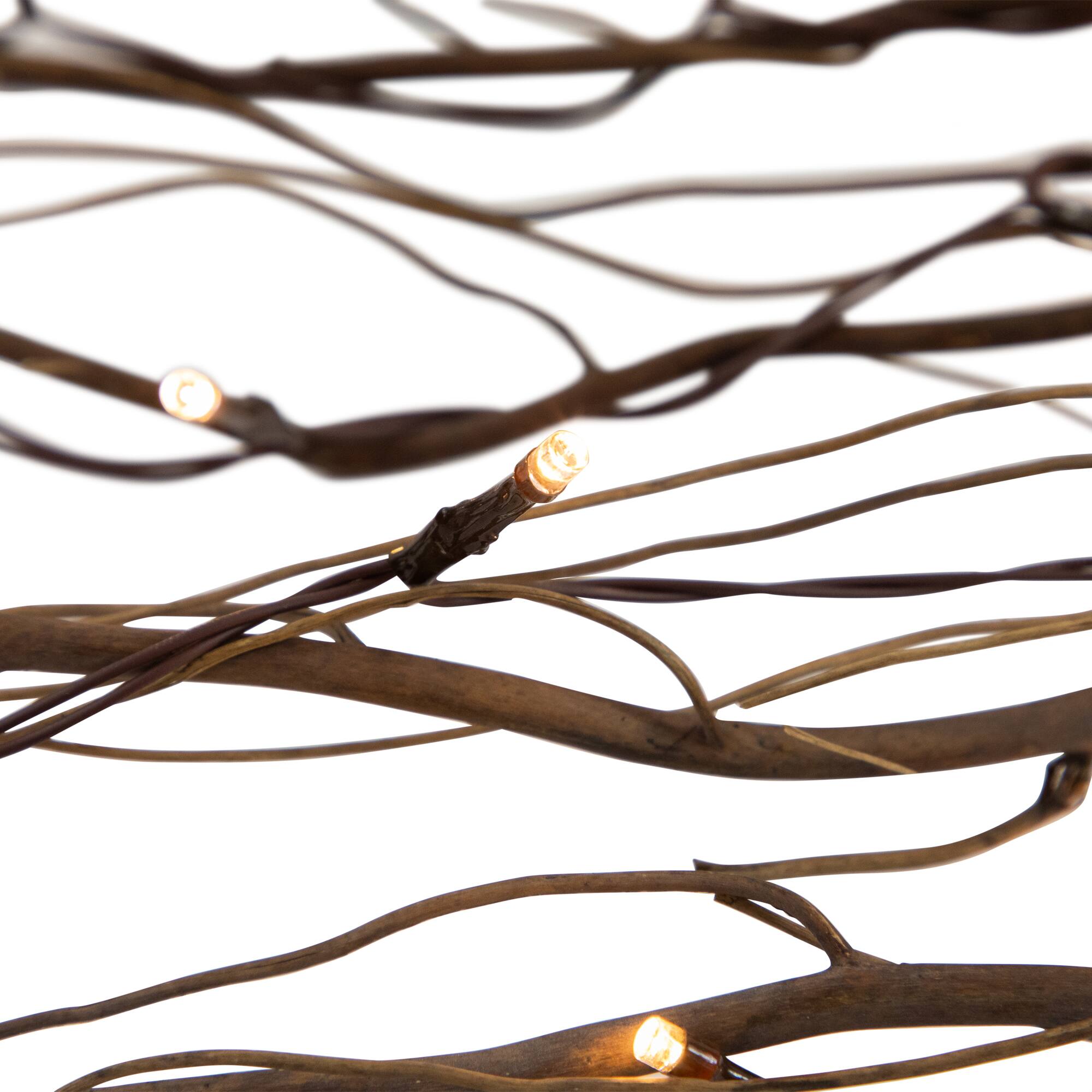 39" LED Lighted Natural Branch Bundle Christmas Decoration, Warm White Lights