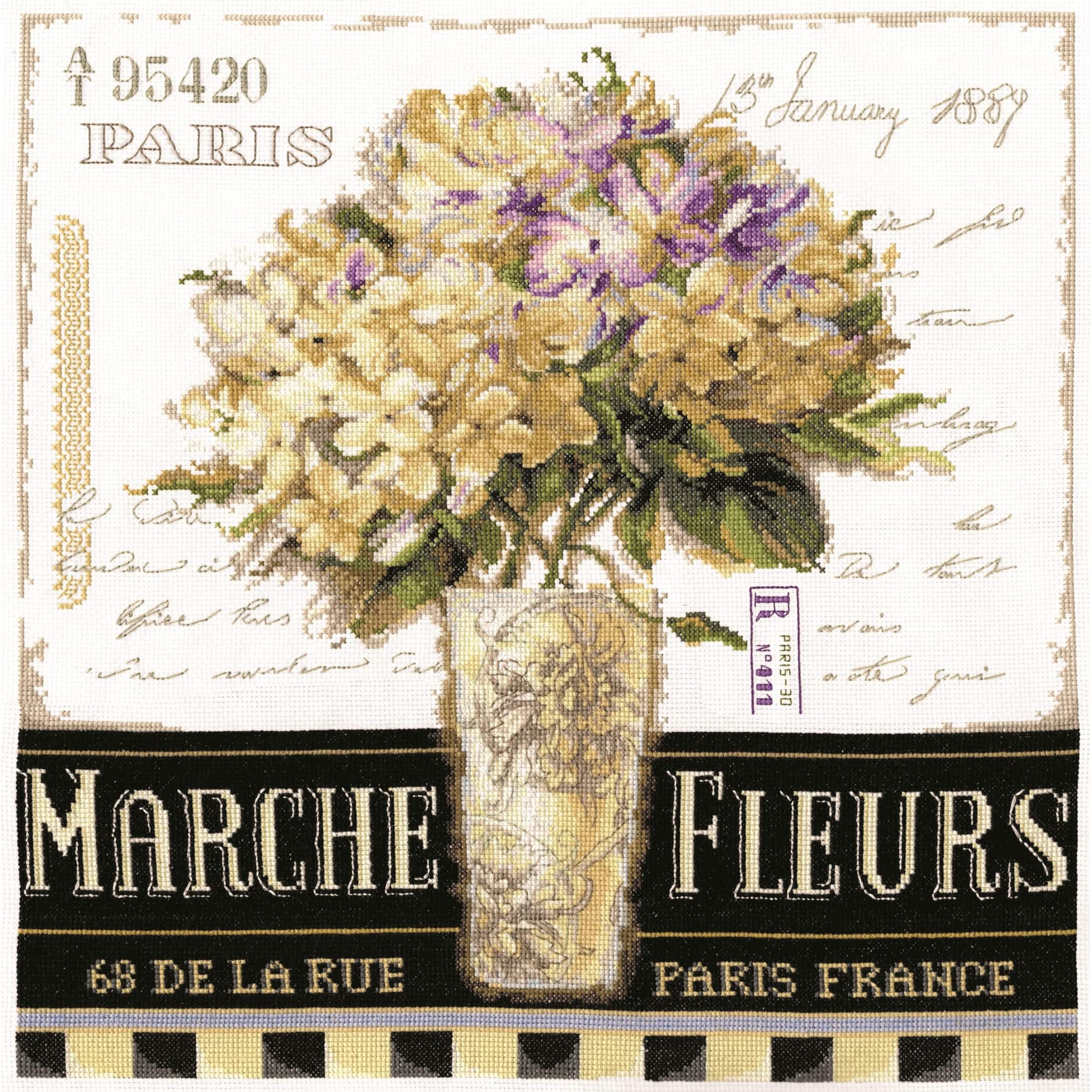 Design Works&#x2122; Marche De Fleurs Counted Cross Stitch Kit