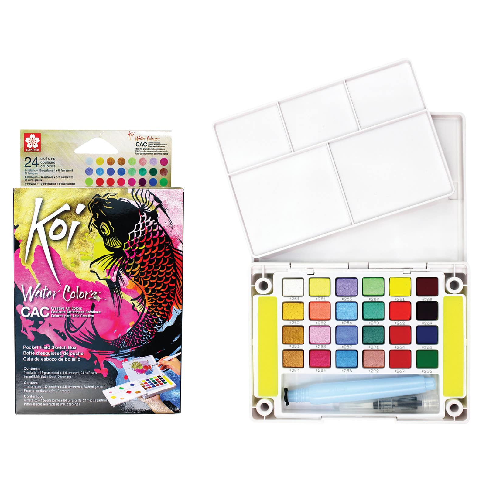 Koi Creative Art Colors (CAC) Watercolor Set, 24-Colors