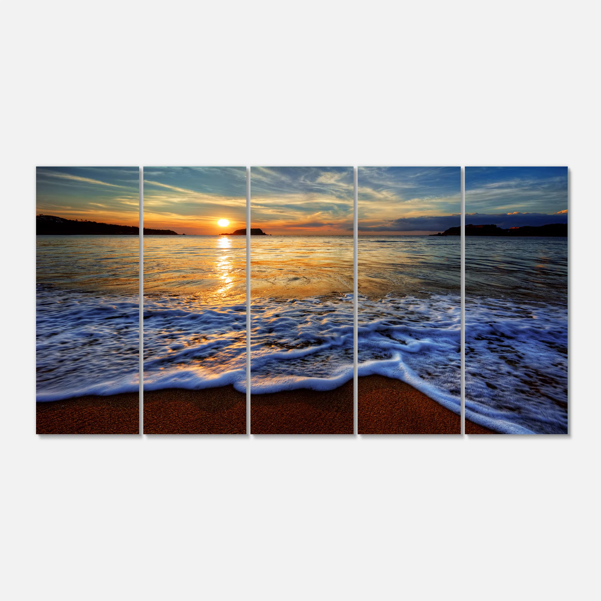 Designart - Peaceful Sandy Beach with Waves - Extra Large Canvas Art Print
