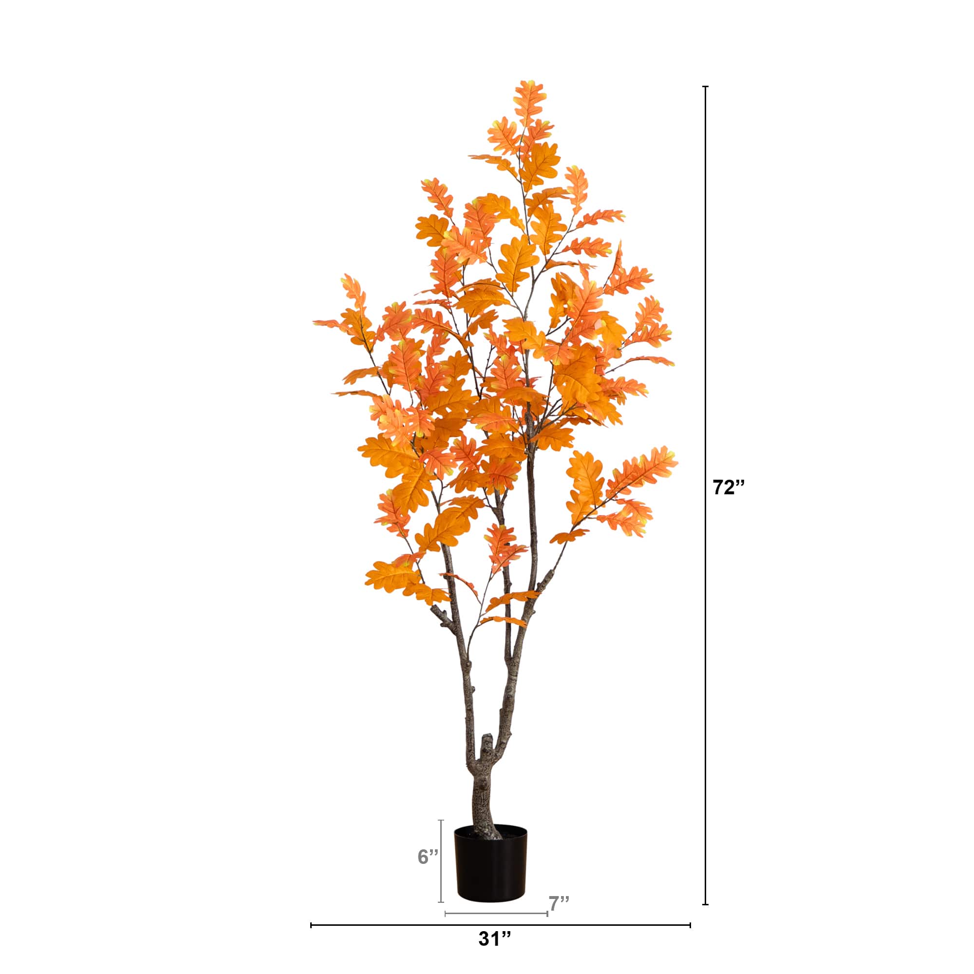 6ft. Orange Oak Artificial Potted Potted Tree