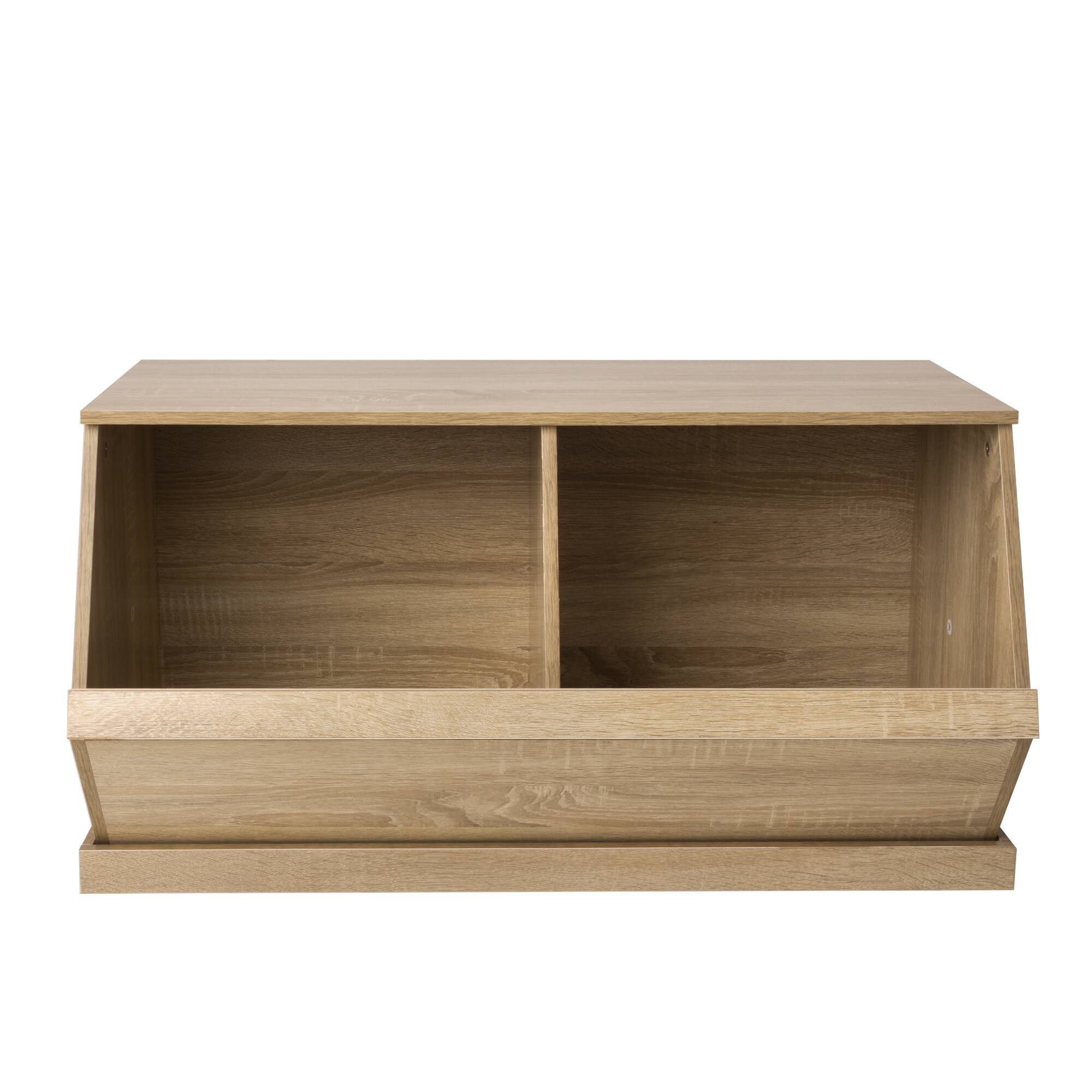 32&#x22; Oak Shoe Rack Bench Storage Unit