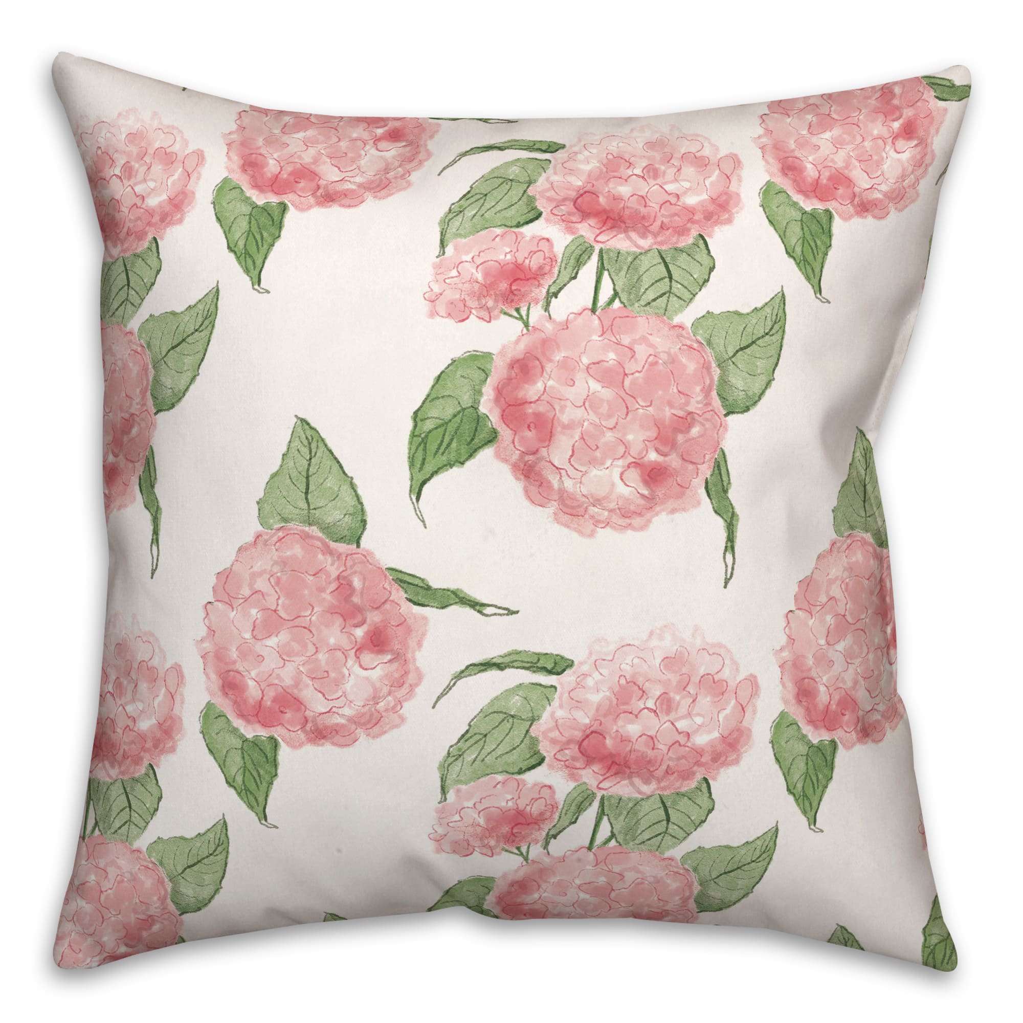 Pink Hydrangea Pattern 18&#x22; x 18&#x22; Throw Pillow