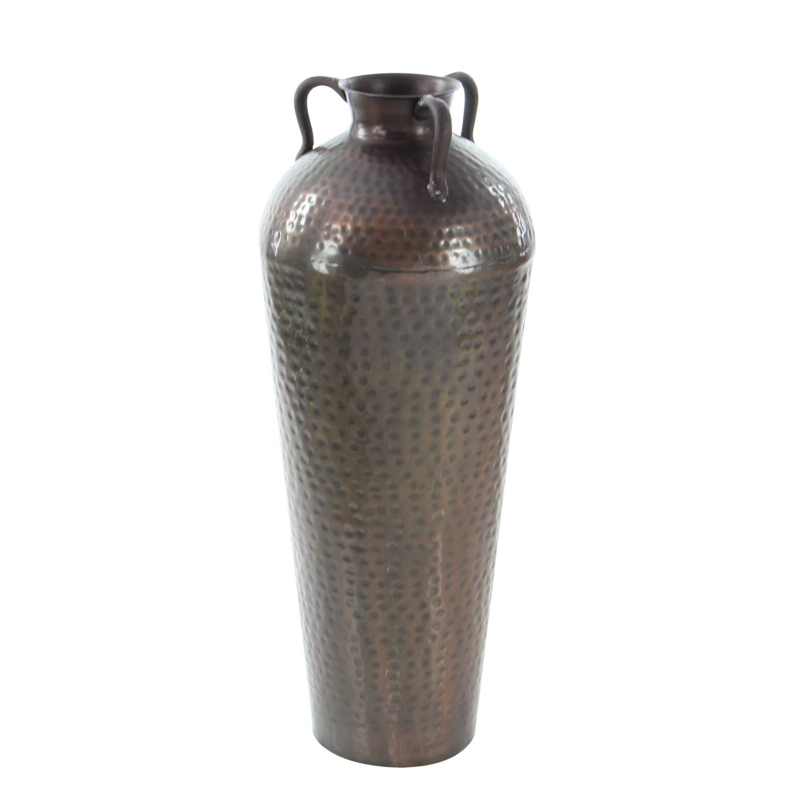 Brown Metal Rustic Vase, 32" x 12" x 12"