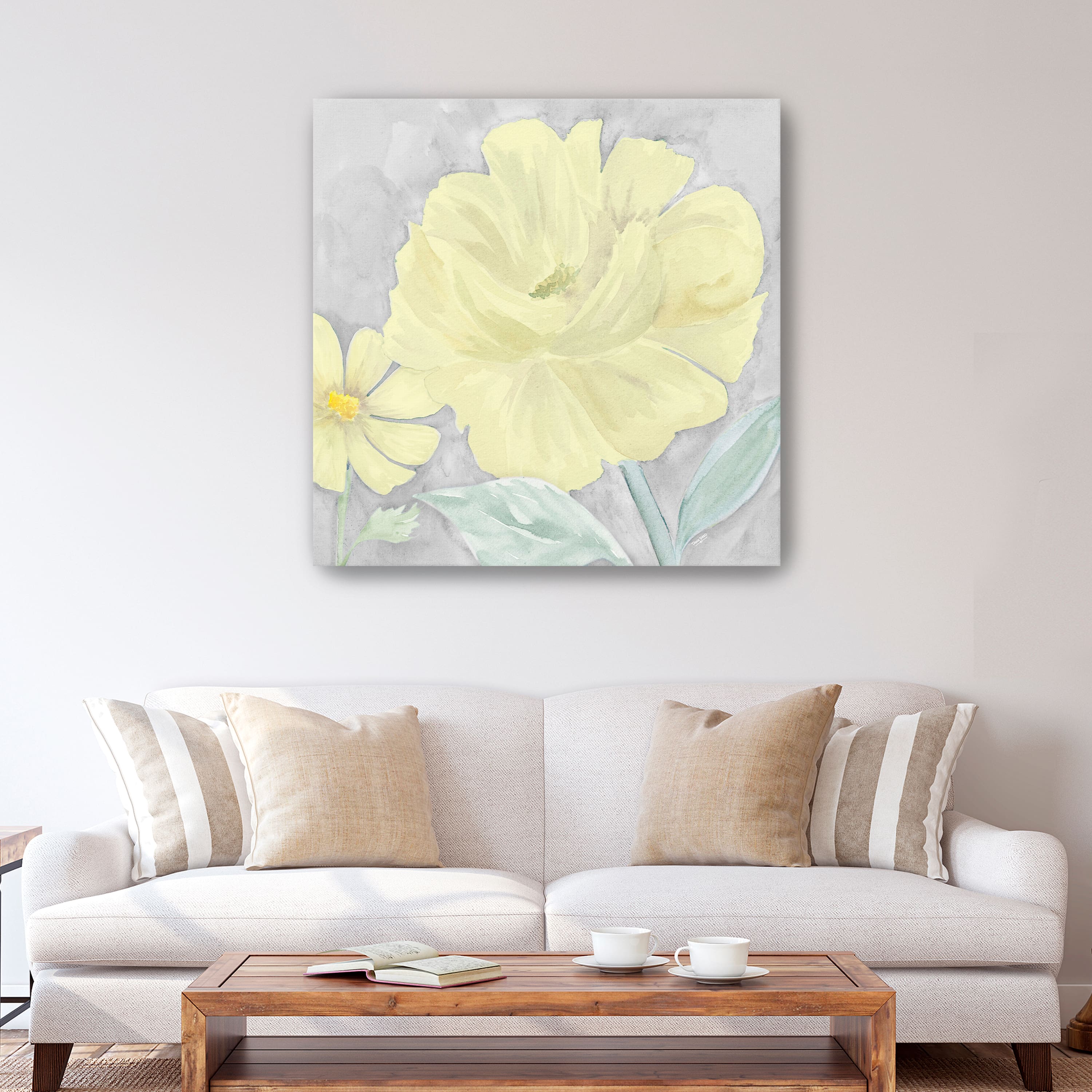Peaceful Repose Gray Yellow IV Canvas Giclee