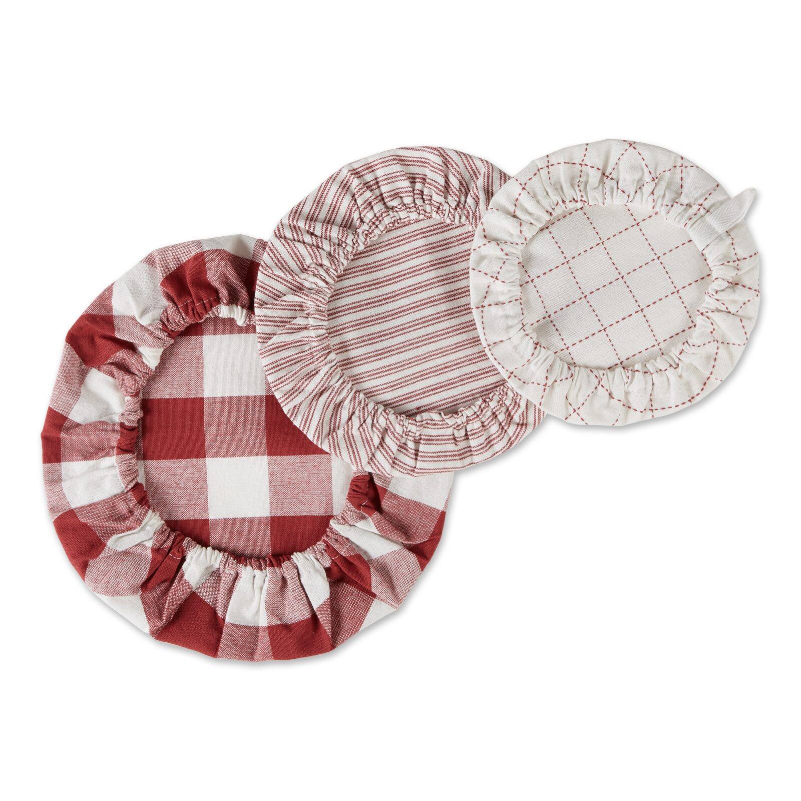 DII® Assorted Barn Red Farmhouse Woven Dish Cover Set