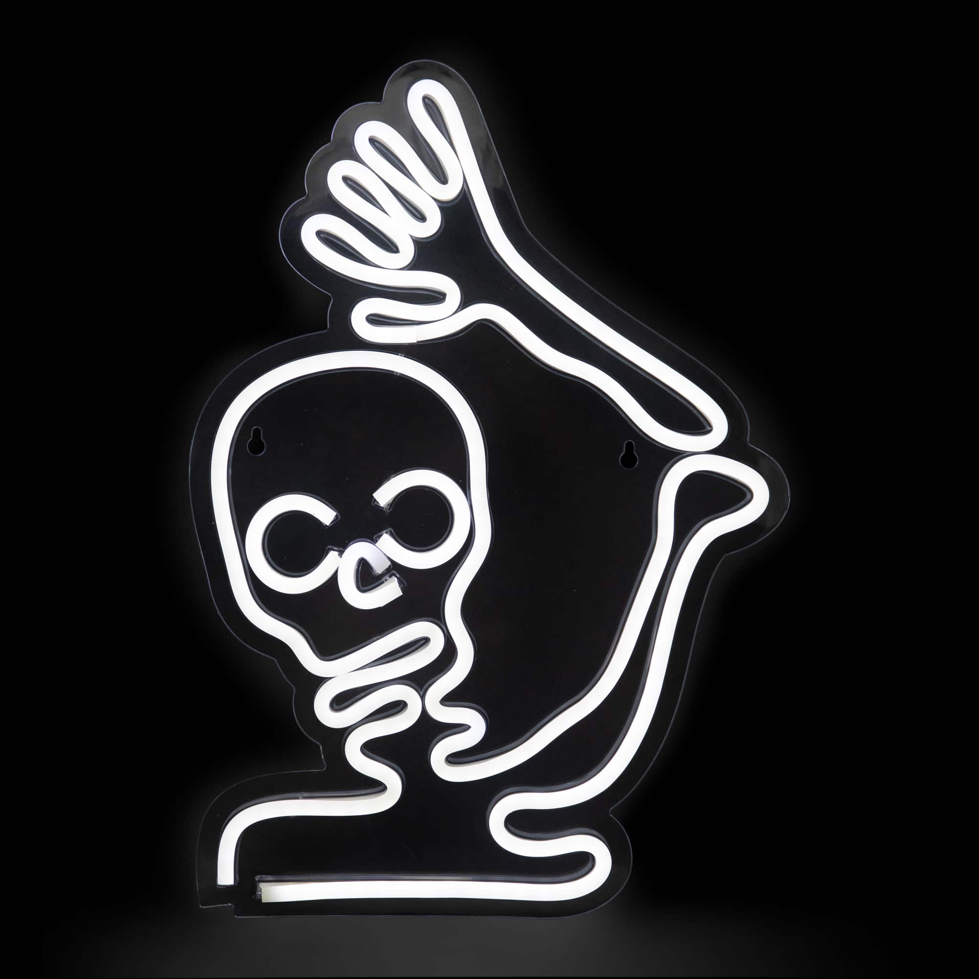 15" White LED Neon Style Skeleton Halloween Window Silhouette