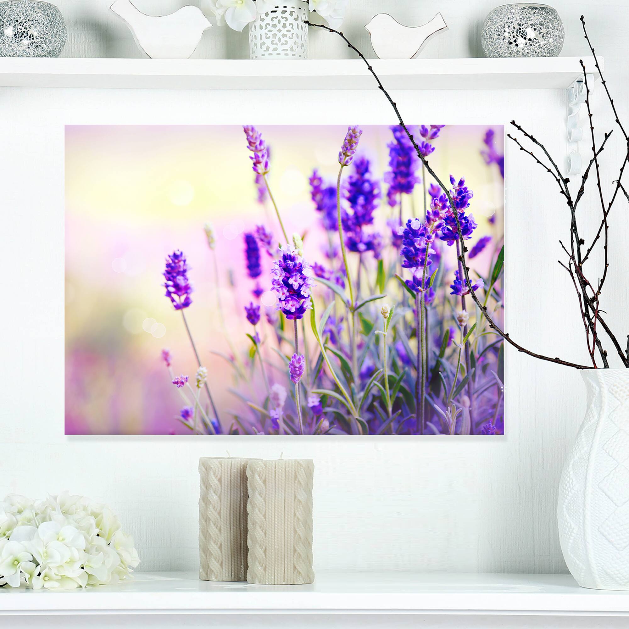 Designart - Purple Lavender Field - Floral Photography Canvas Art Print