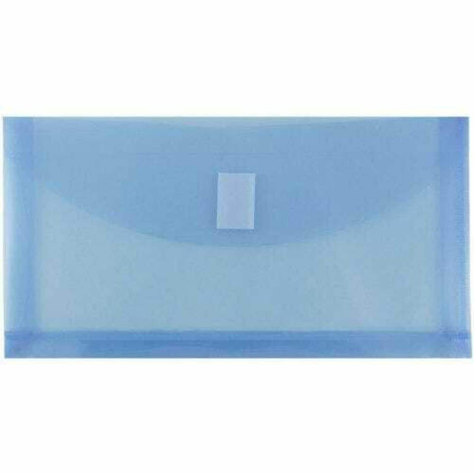 JAM Paper 5.25&#x22; x 10&#x22; Plastic #10 Business Filing Envelopes with Hook &#x26; Loop Closure, 108ct.