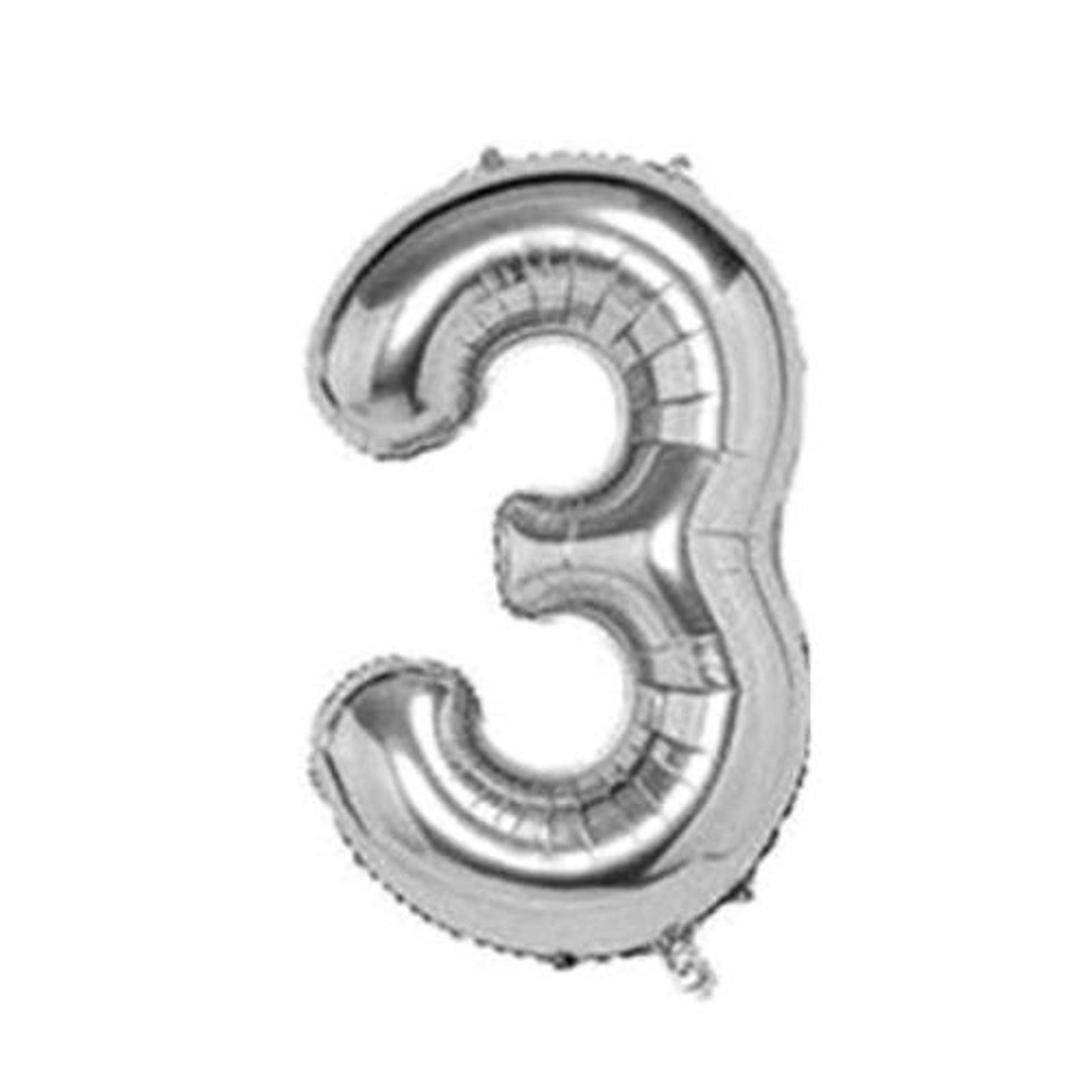 Wizardi 32" Silver Number Foil Balloon